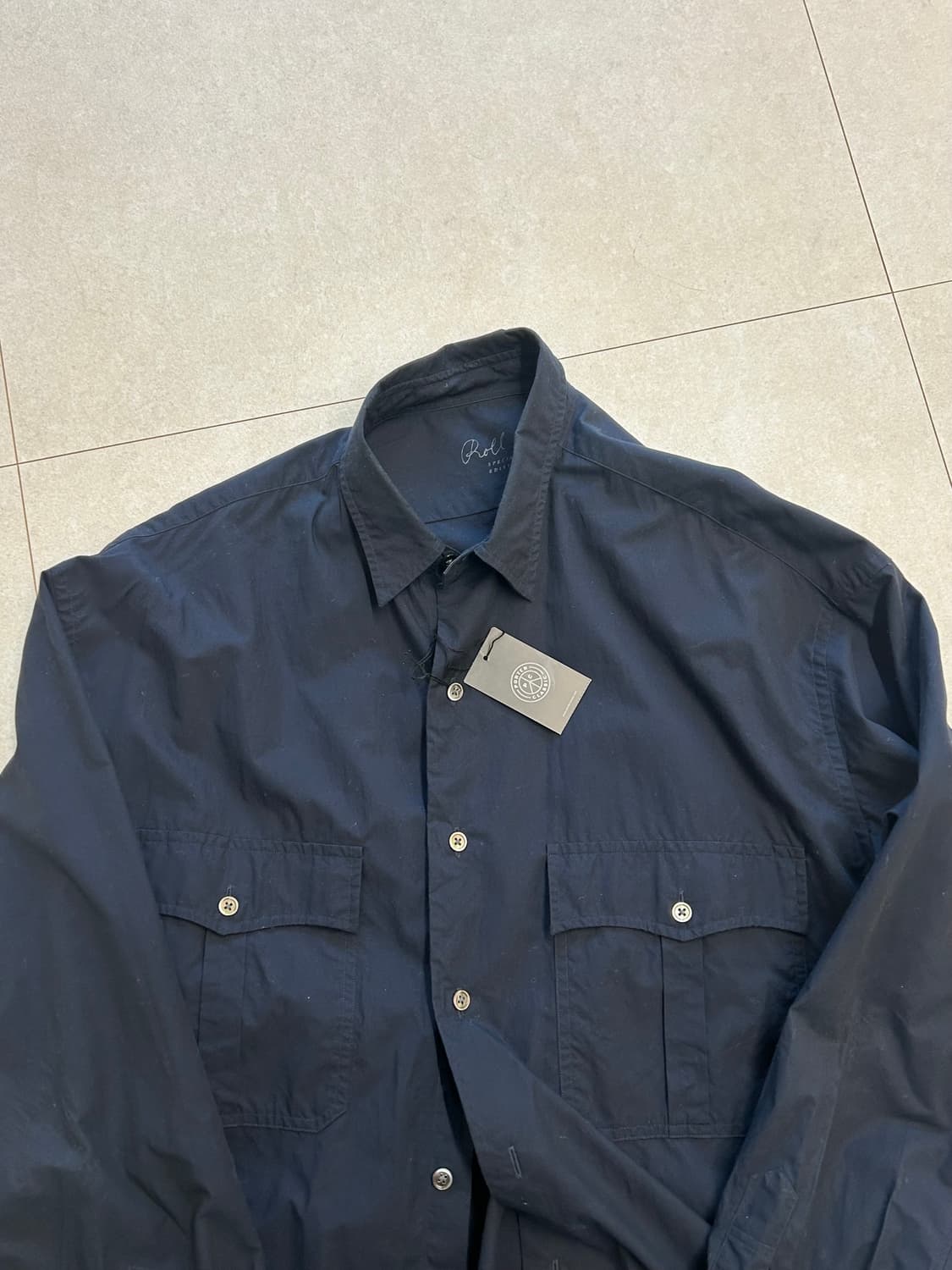 포터클래식 롤업 코튼 셔츠 (네이비, L) 상품이미지3