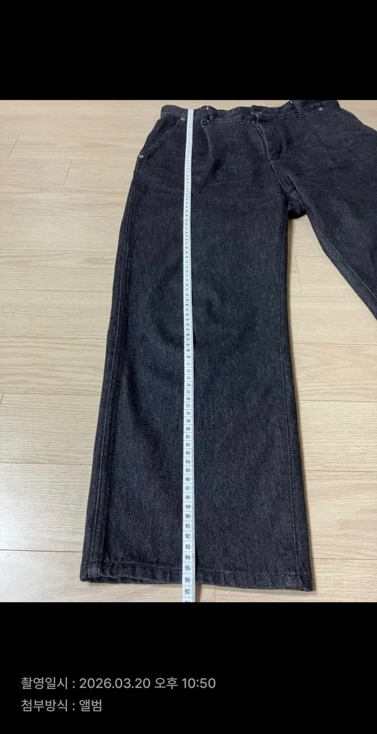 [1 ] 러프사이드 드레이프 데님팬츠 블랙 상품이미지5