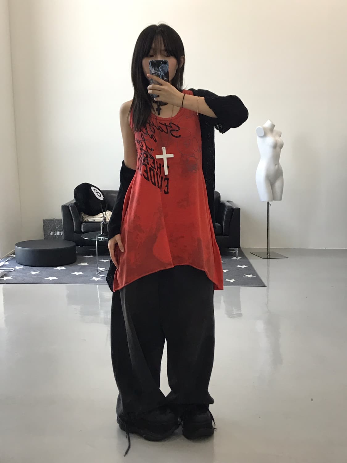 Jpn black curved pants 상품이미지4