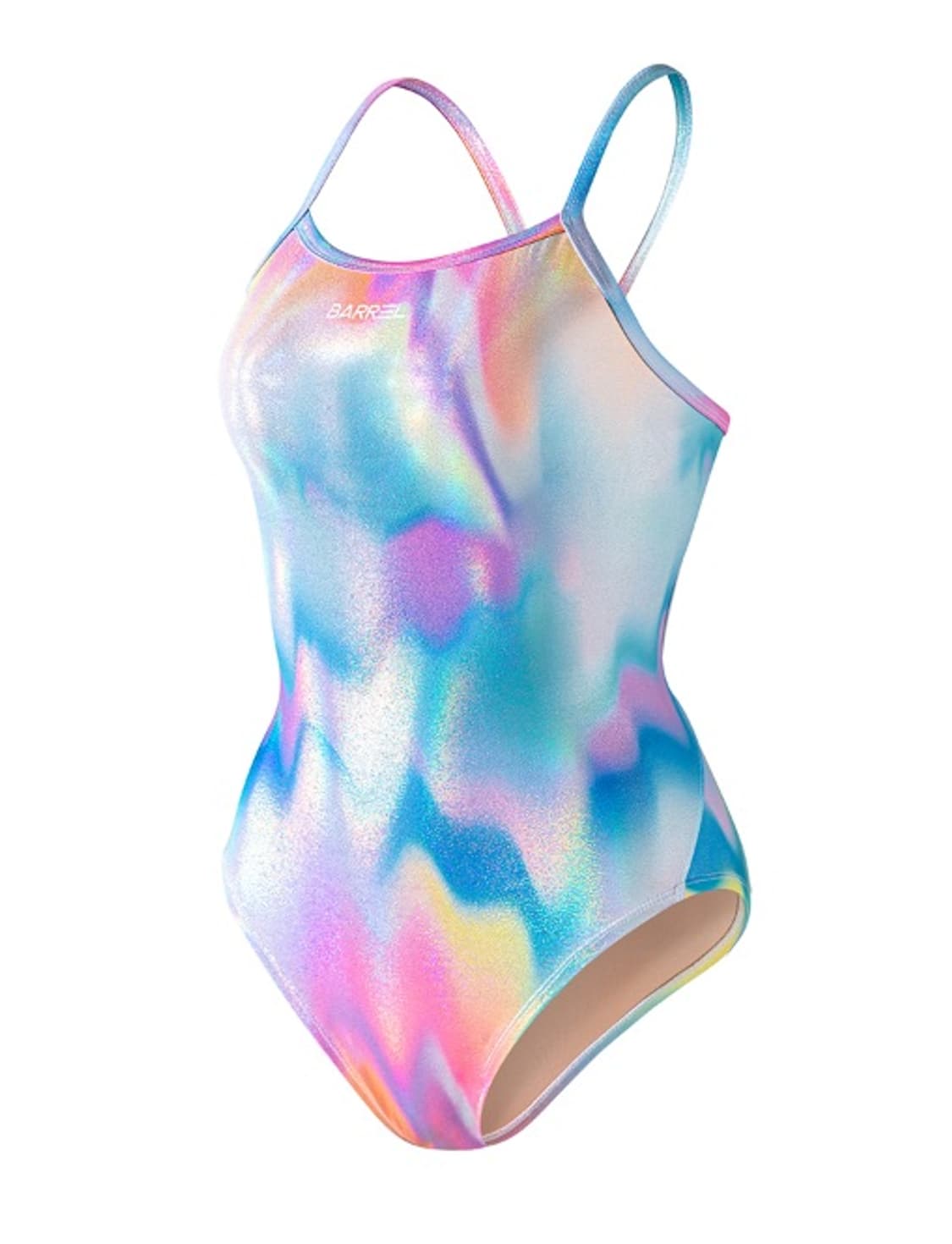 배럴 리플렉션 패턴 v백 홀로모션 스윔슈트 XS 새제품 상품이미지7