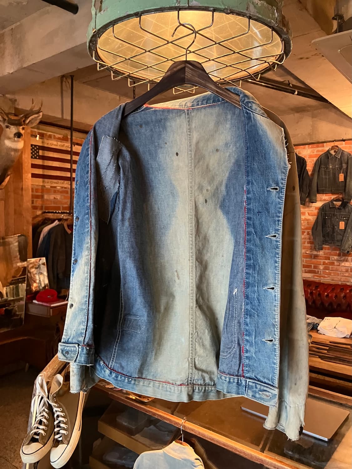 70s USA Sun fading Denim Chore Jacket 상품이미지9