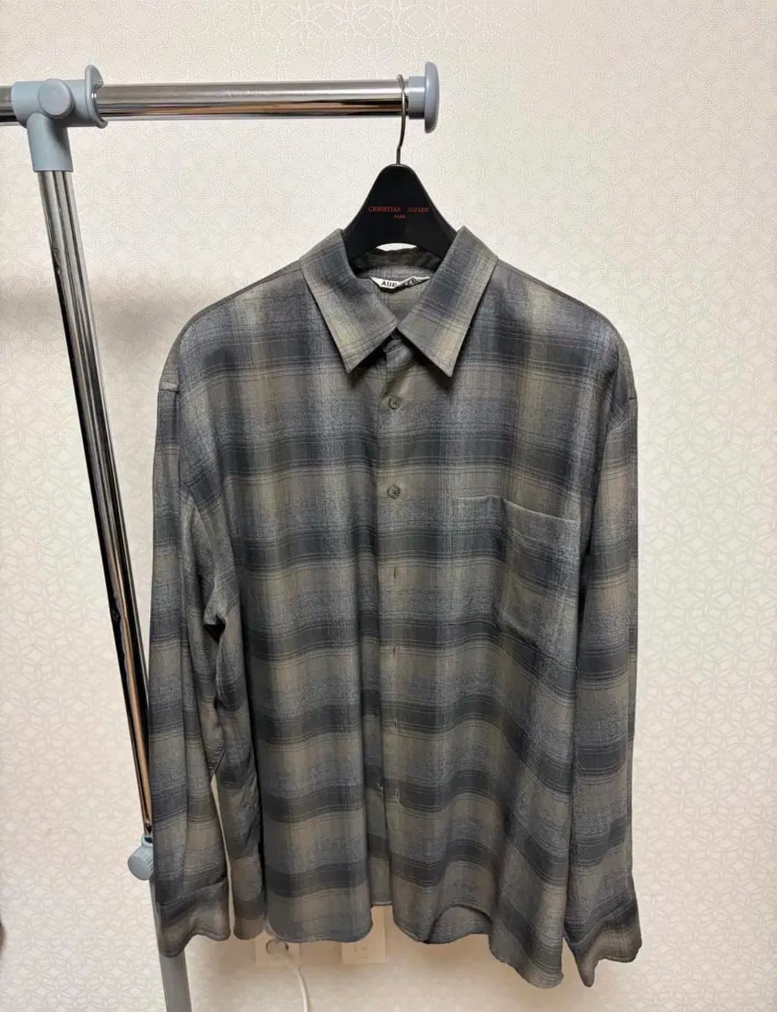 오라리 24aw 체크셔츠 차콜그레이 4사이즈 상품이미지1