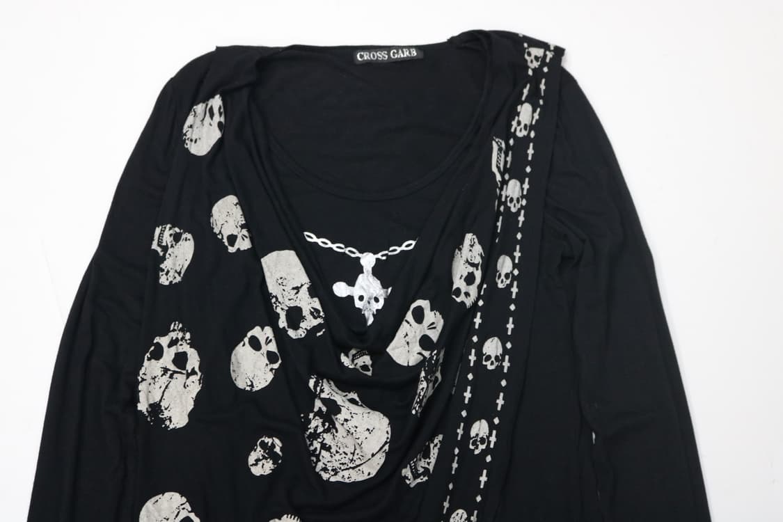 CROSS GARB 크로스 가브 빈티지 스컬 레이어드 드레이프 롱슬리브 상품이미지5