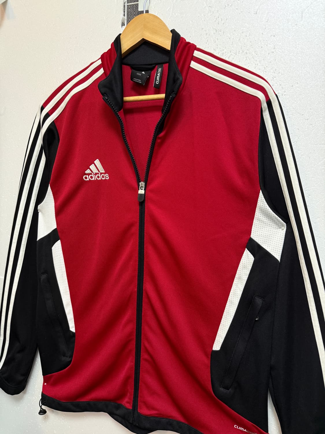아디다스 삼선 트랙탑 집업 95 레드 져지 트레이닝 자켓 상품이미지1
