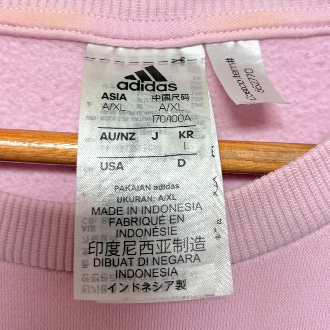 3816 아디다스 핑크 삼선 라운드 맨투맨 상품이미지4