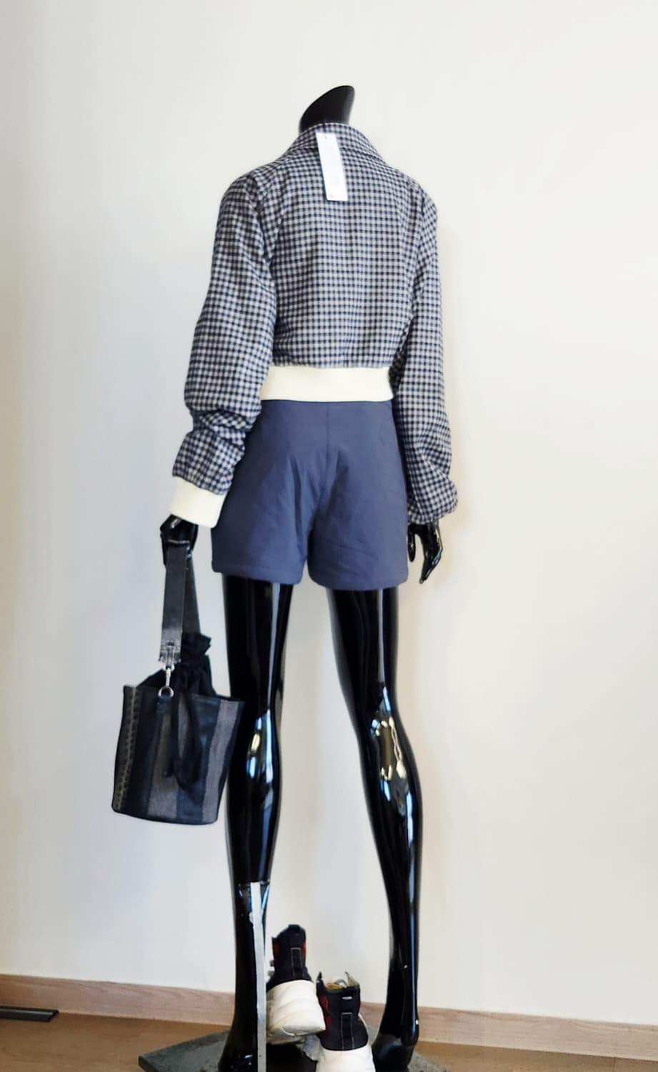 깅엄체크 크롭 자켓  상품이미지4