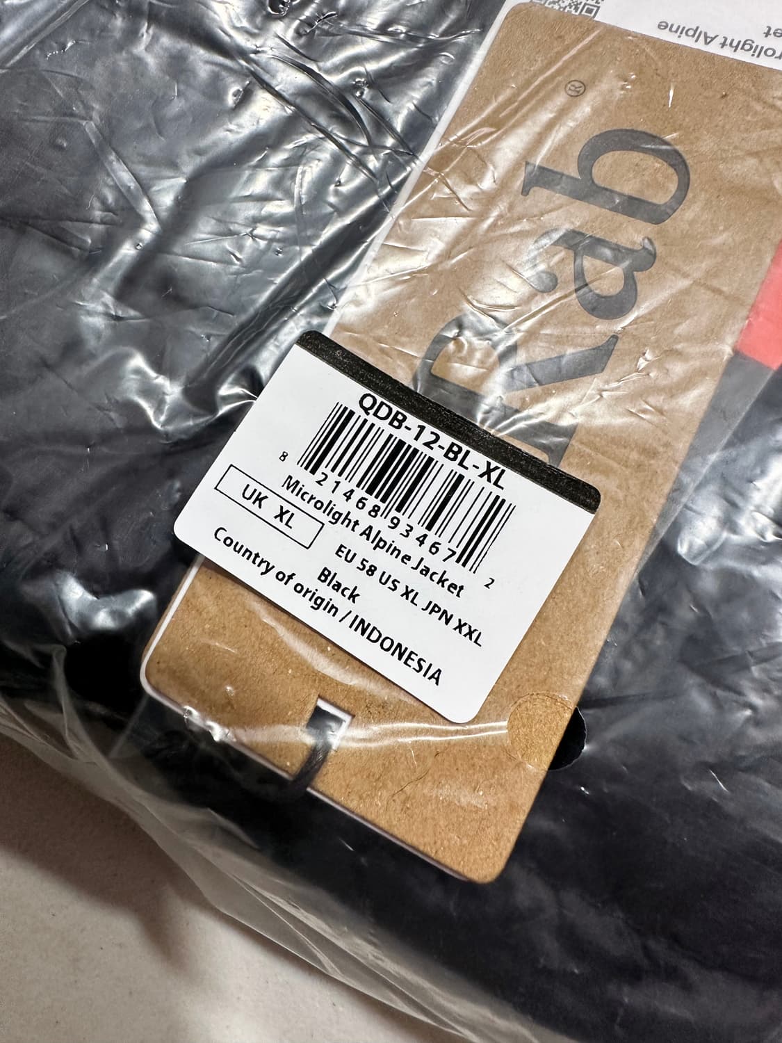 랩 마이크로라이트 알파인 자켓 블랙  L,XL사이즈 새상품 상품이미지4