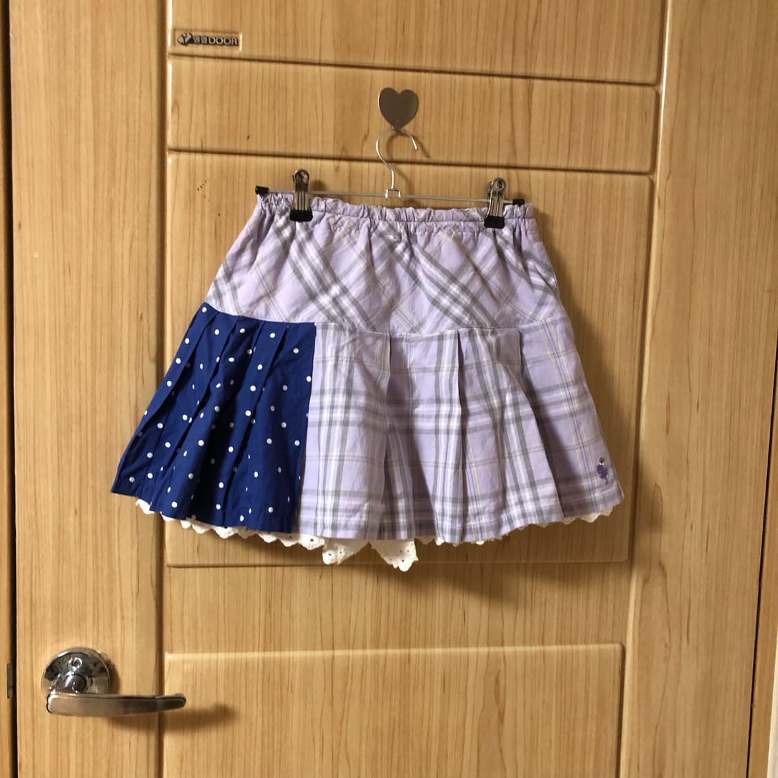연보라 체크 미니 스커트 🏰 상품이미지8
