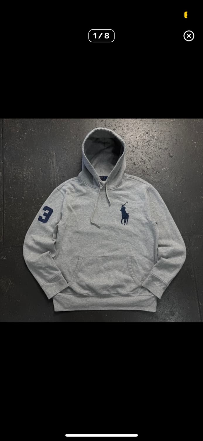 폴로 빅포니 후드티 그레이 상품이미지1