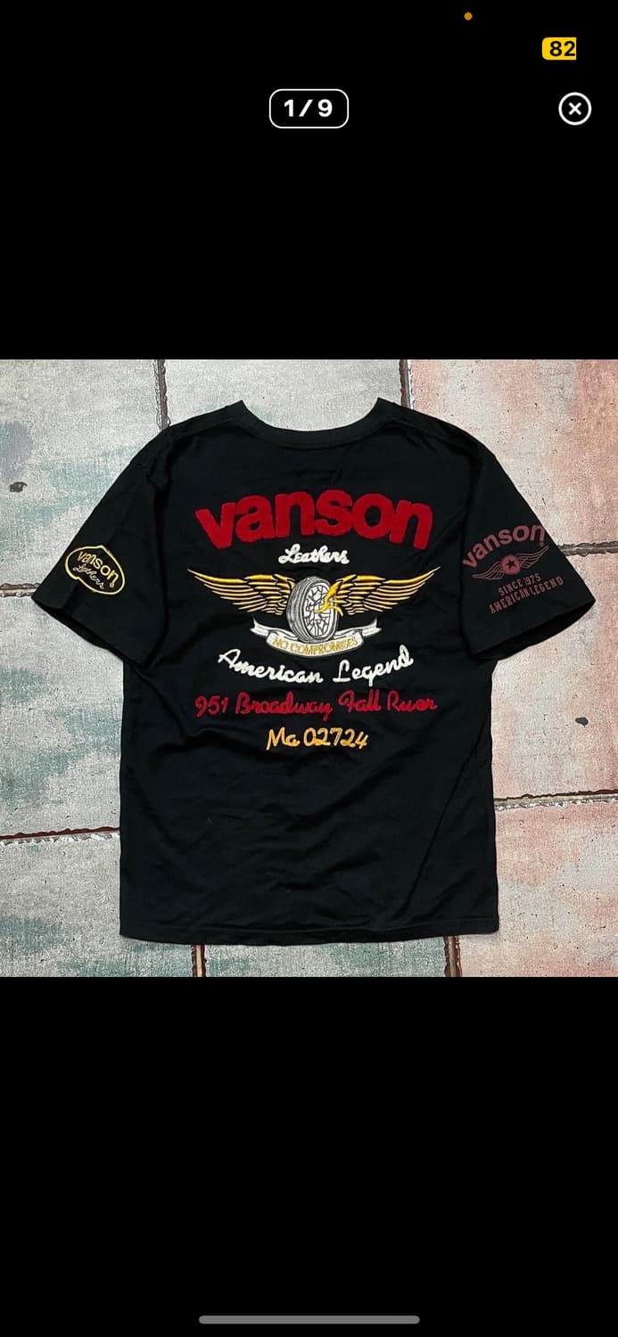 밴슨 레더 자수로고 반팔 티셔츠 상품이미지1