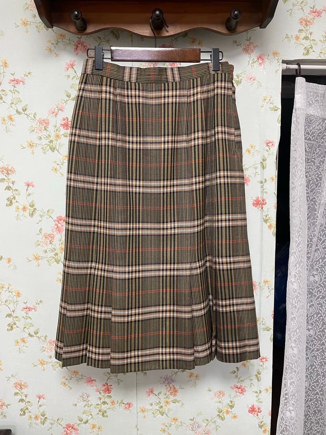 채크패턴 미디 스커트 상품이미지1