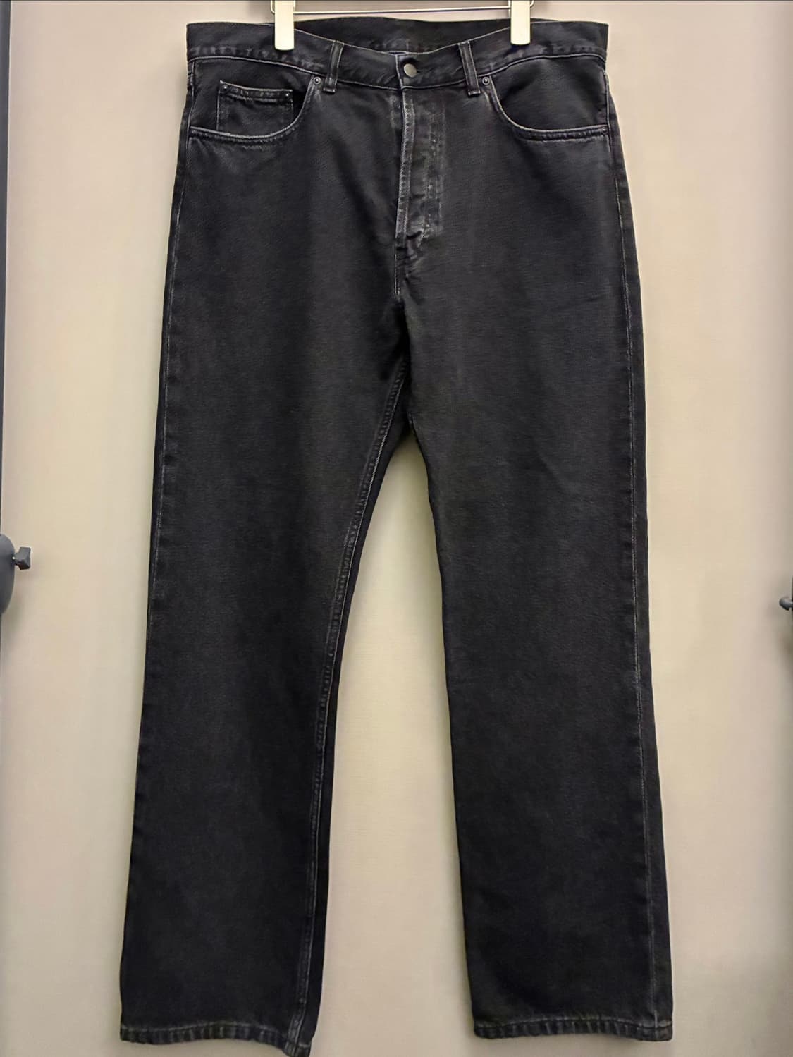 (34~36)칼하트 WIP 놀란 릴렉스 스트레이트 흑청 데님 블랙진 상품이미지9