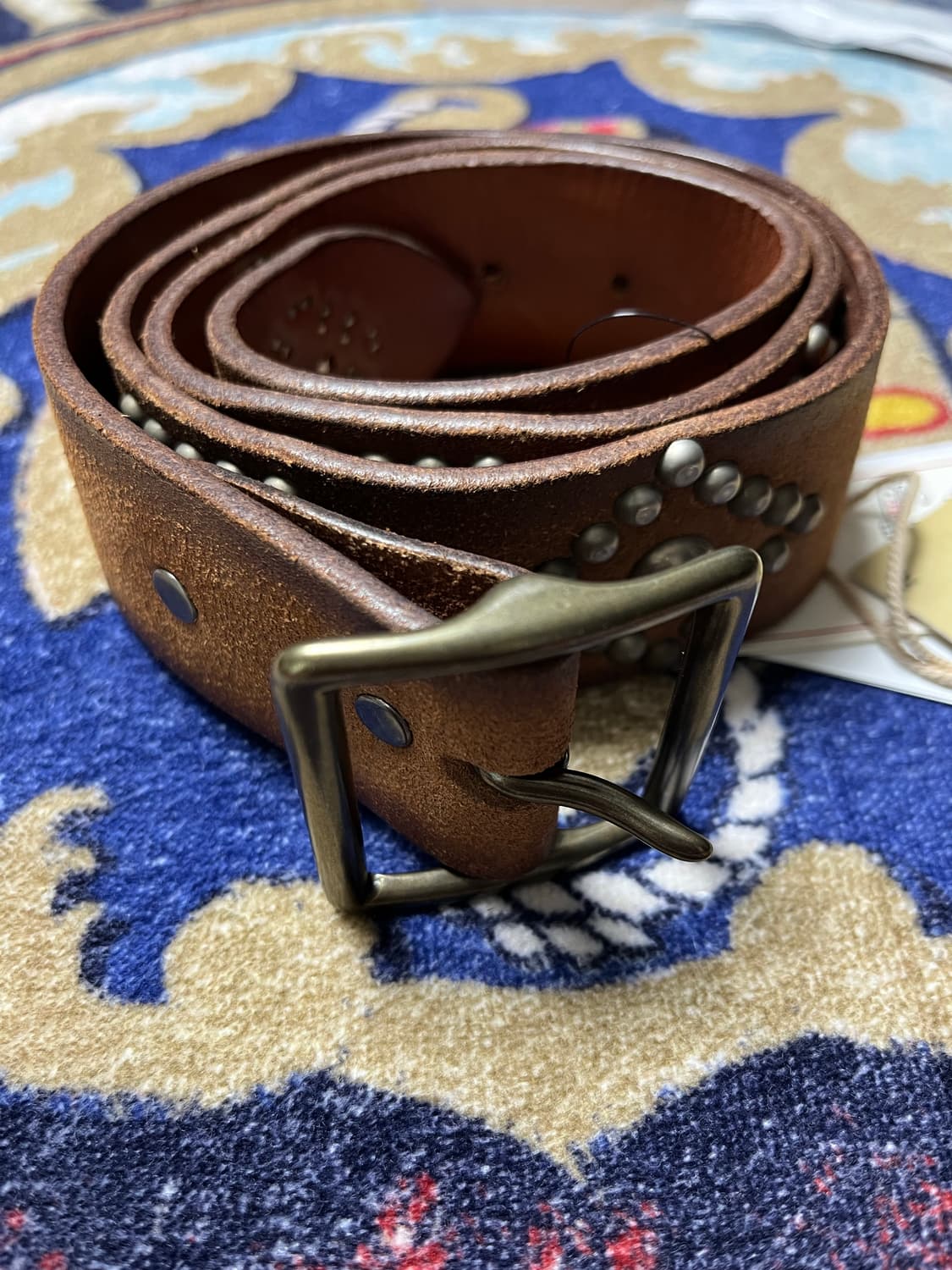 RRL 스터드 러프아웃 레더벨트  상품이미지1