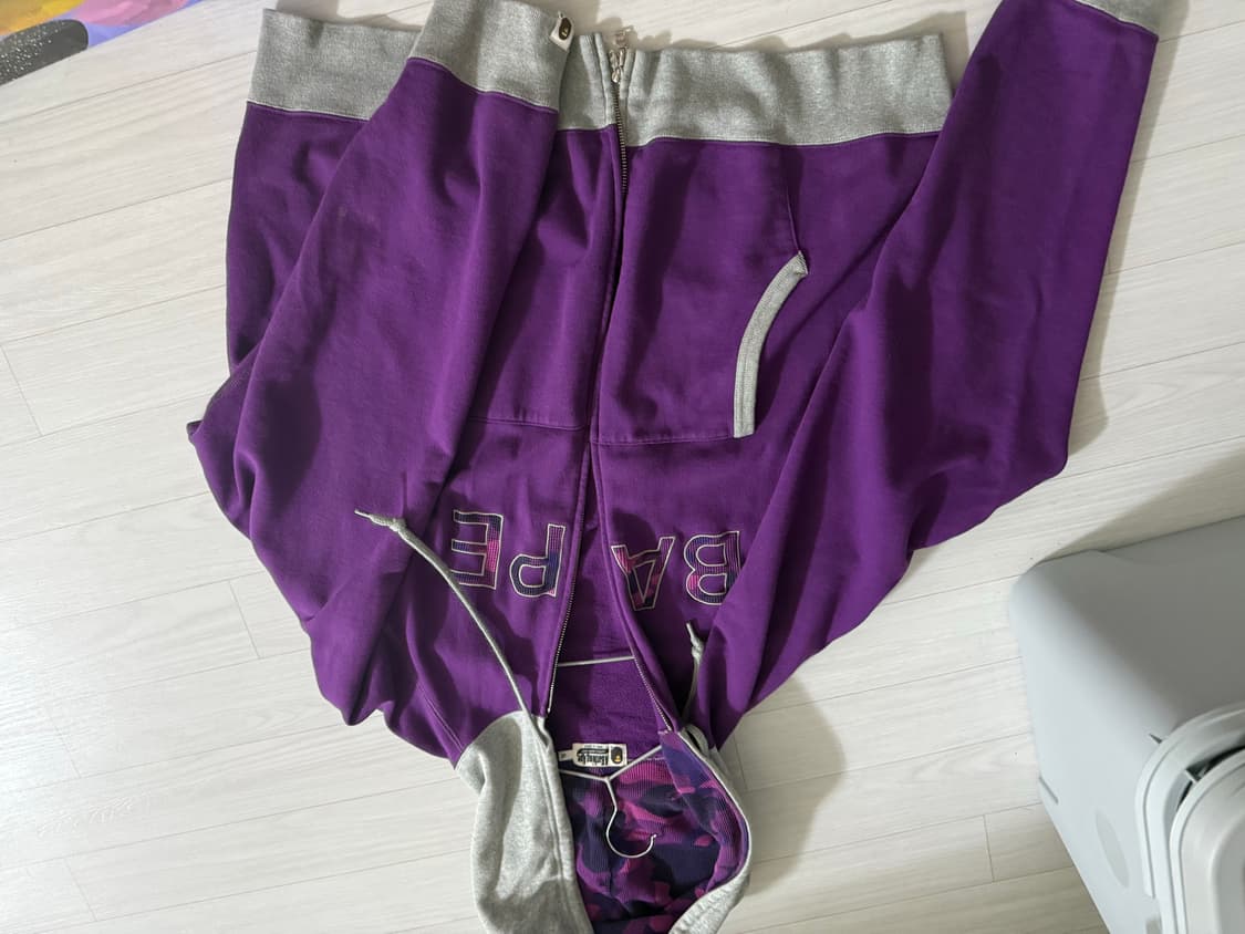 베이프 컬러 카모 써멀 패치 루즈핏 후드 집업 상품이미지2