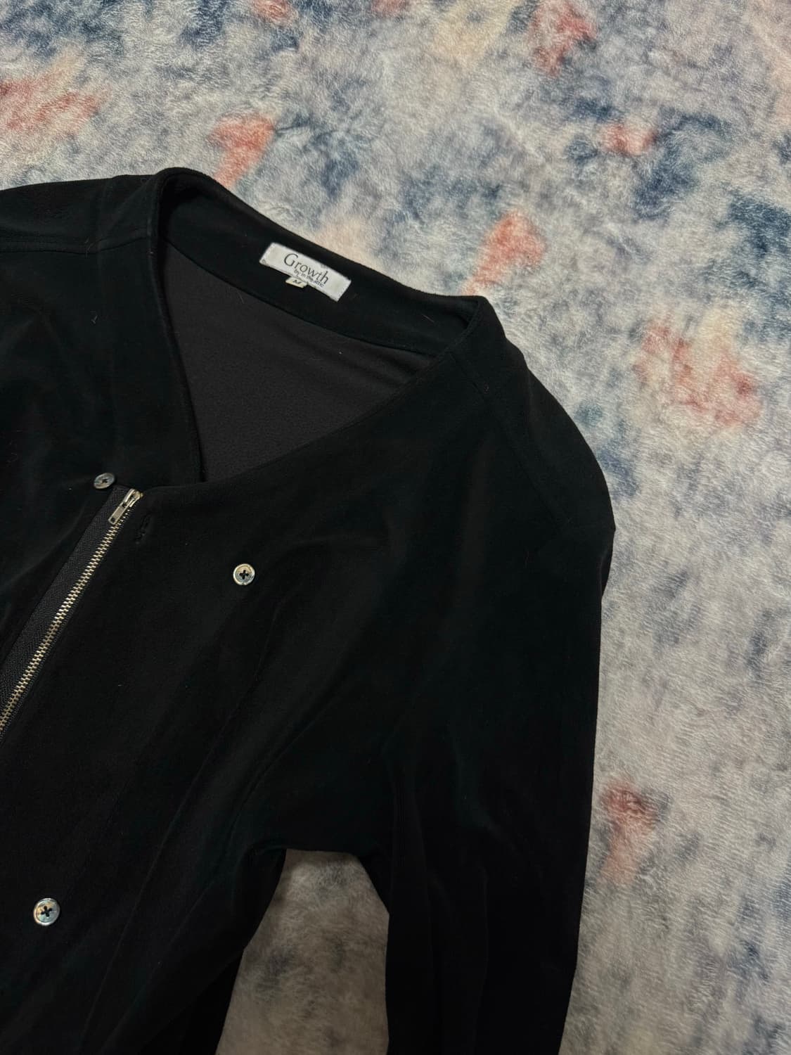 In the attic none collar velour cardigan 상품이미지4