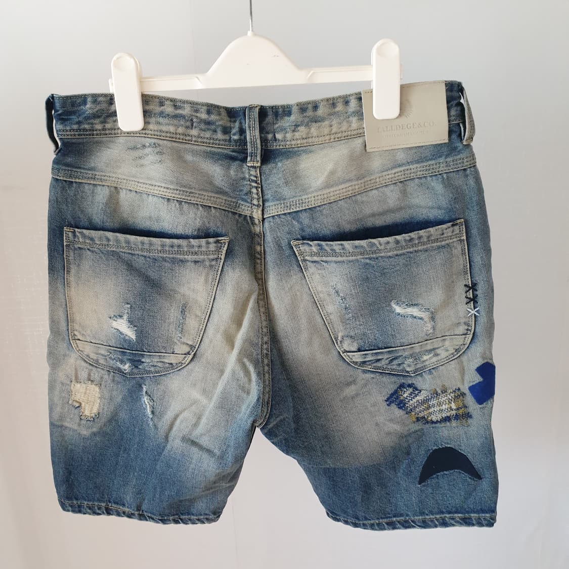 TALLDEGE 빈티지 데님 워싱 패치 반바지 32사이즈 상품이미지6