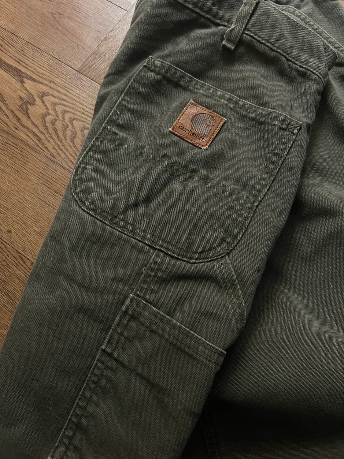 [38]칼하트 USA Made 체크라이닝 모스그린 카펜터 워크 팬츠 M5 상품이미지6