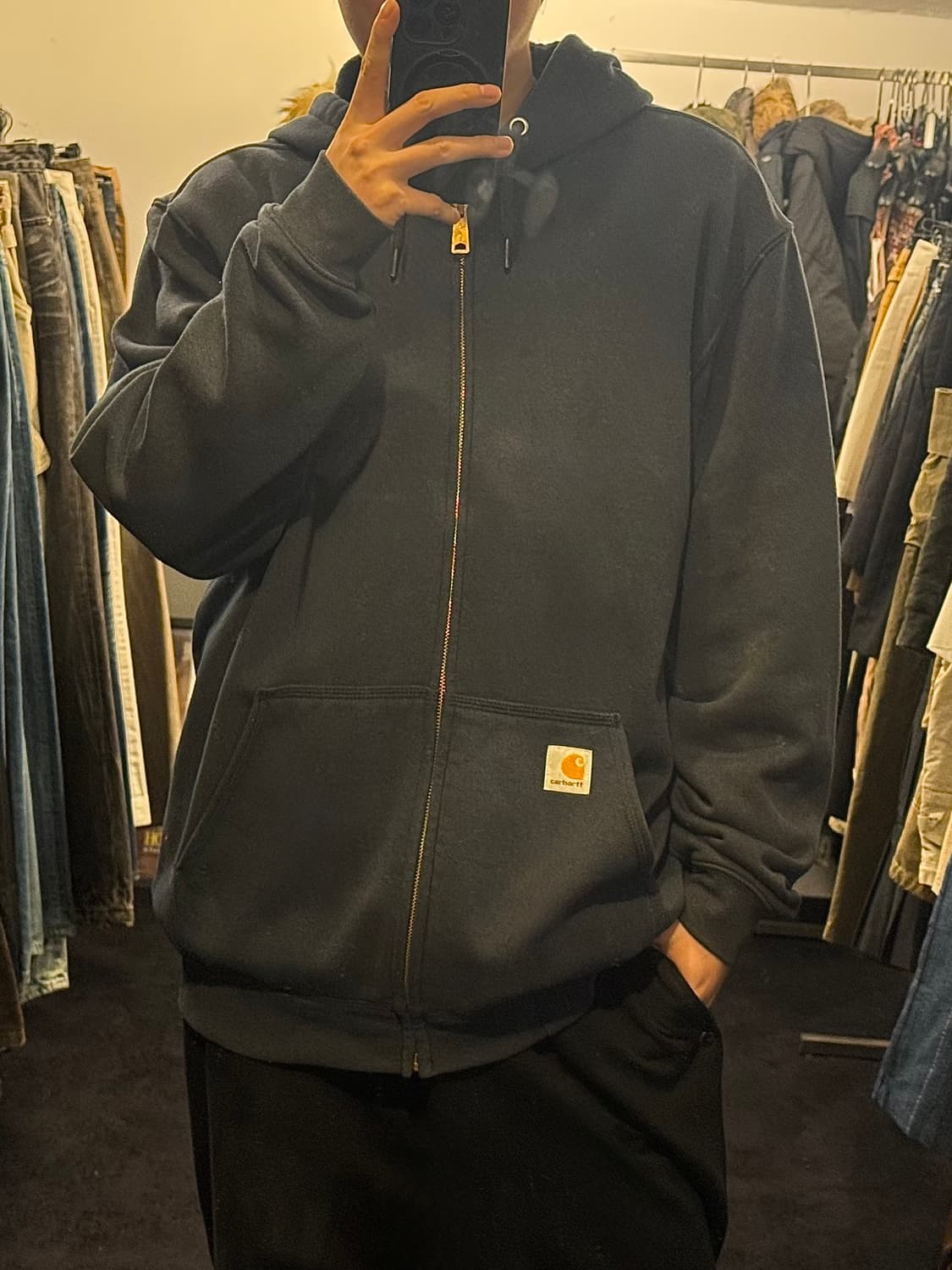 칼하트 후드 후디 스웻 집업 남색 네이비 L 100 오버핏 기모 워크 상품이미지1