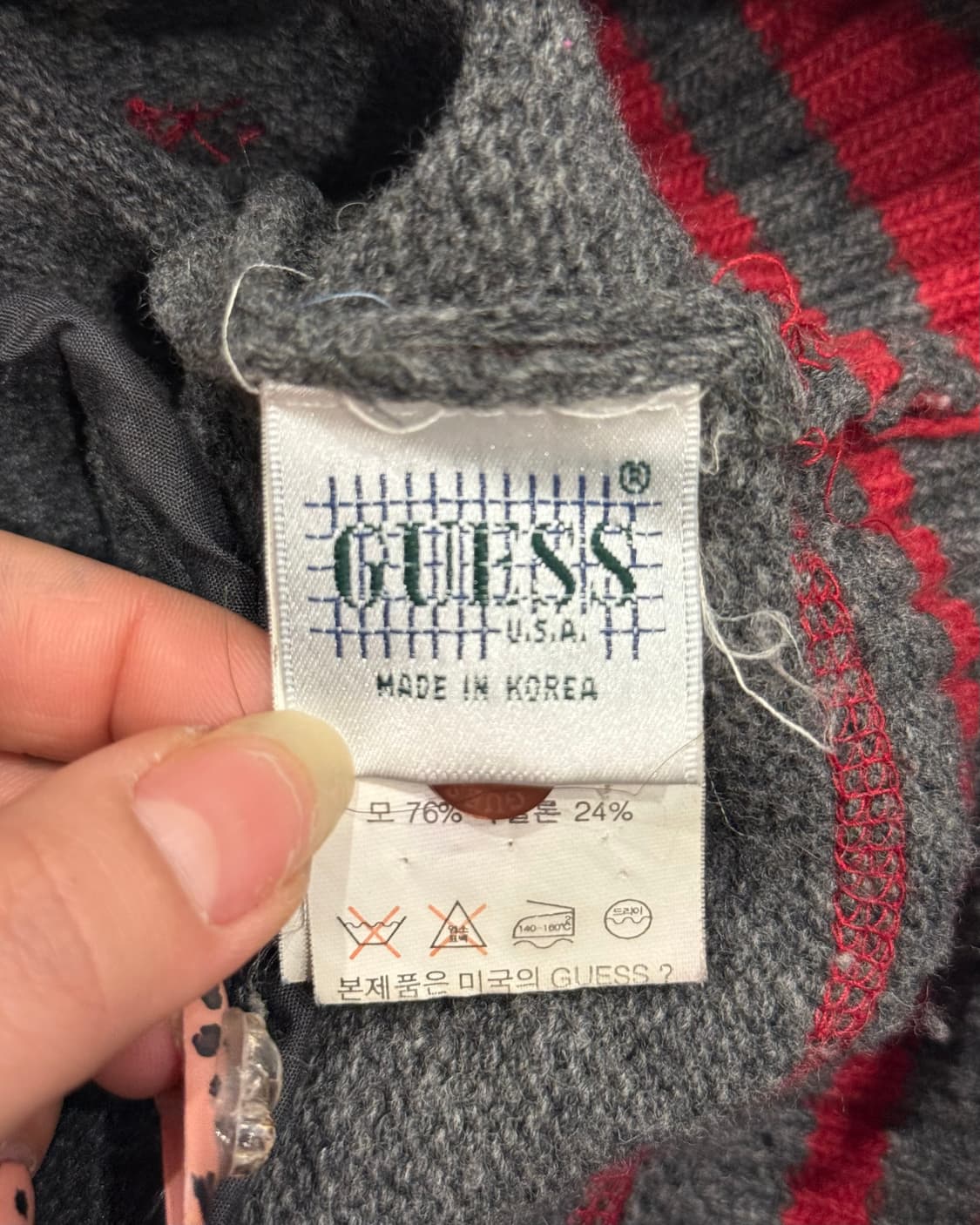 GUESS 90s 왕관 니트집업  상품이미지6