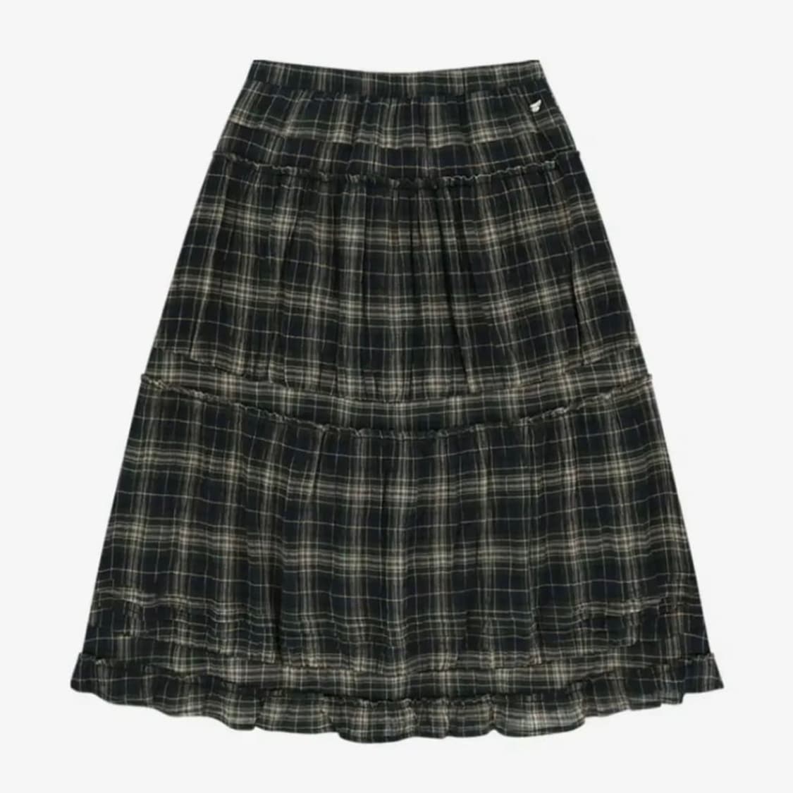 코이세이오 셔링 미디스커트 체크 상품이미지1