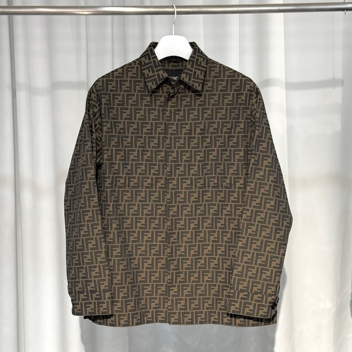 [새상품급/48] 24SS 펜디 FF 로고 자카드 패브릭 오버 셔츠 자켓 상품이미지1