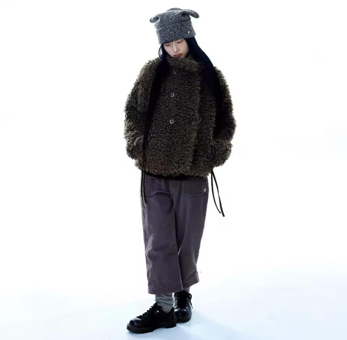 코이세이오 브라운 헤어리 퍼자켓 상품이미지2