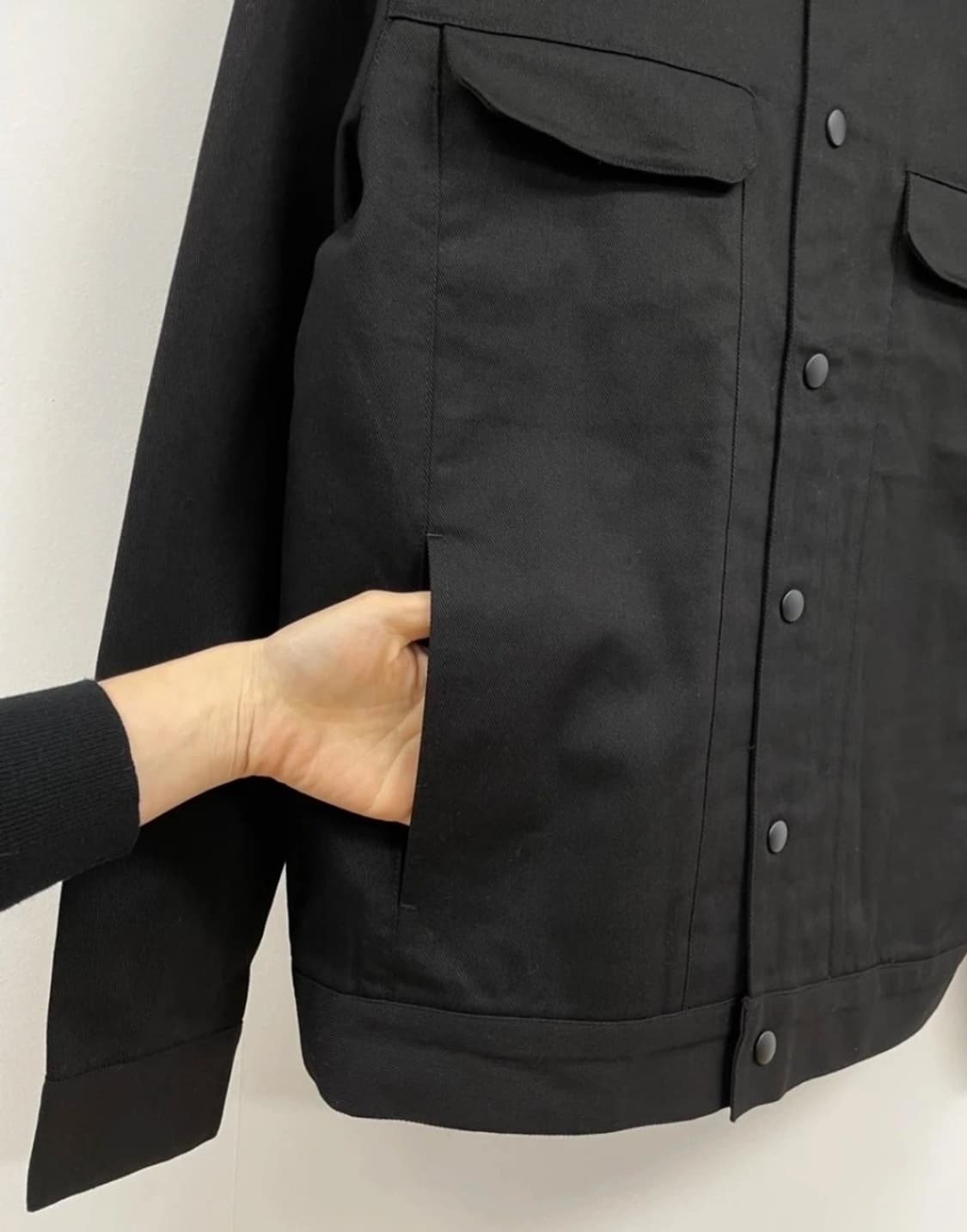 [정가 23.5만] 제로세컨드 블랙 백 지퍼 데님 자켓 (M사이즈) 상품이미지7