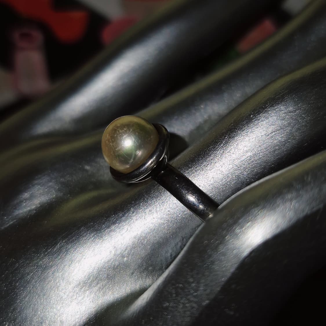 90s 모스키노 칩앤시크 실버 925 진주 반지 상품이미지7