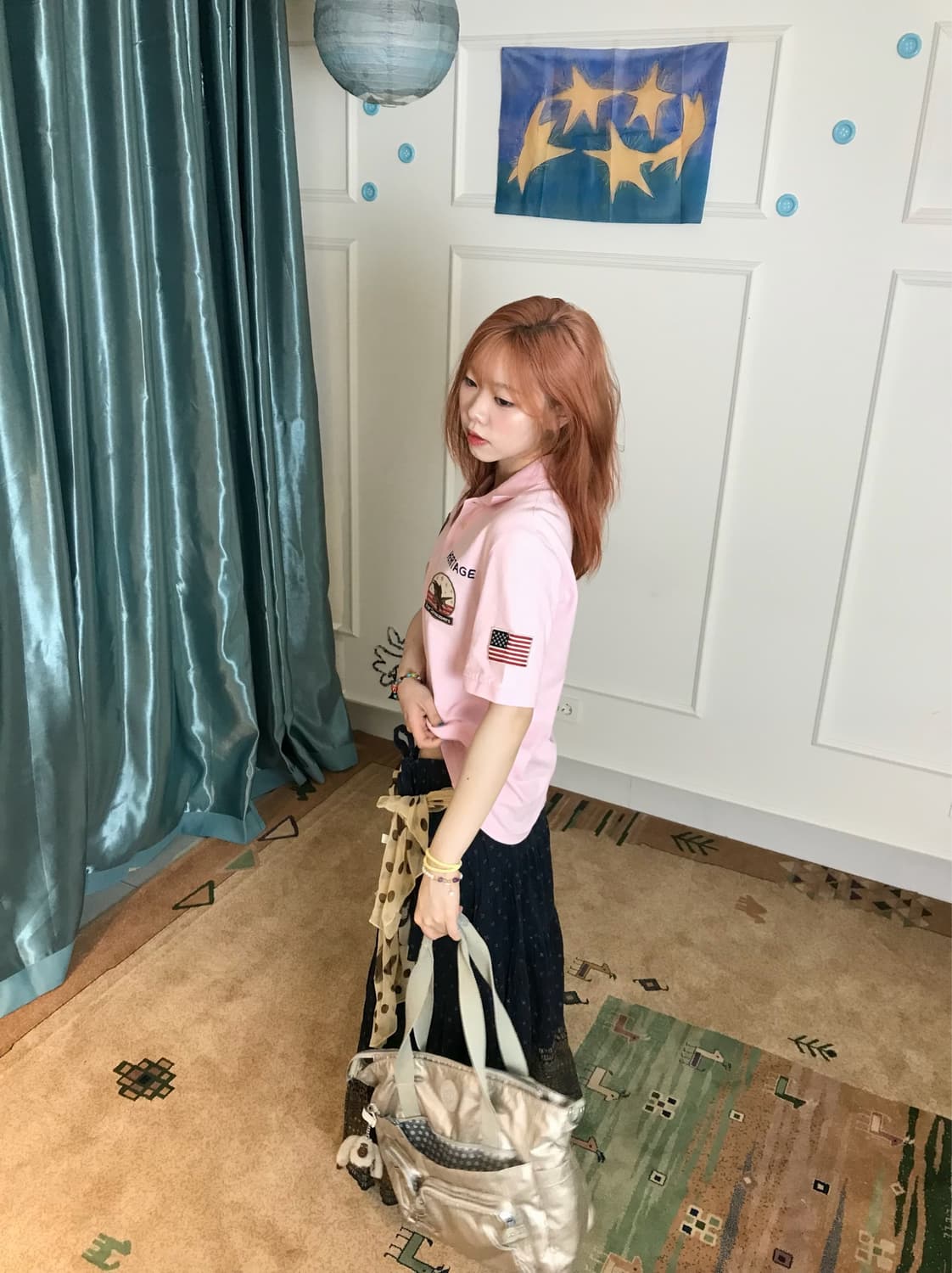 스포티한 와펜 디테일과 러블리한 컬러감이 조화로운. 미국 하이틴 무드•• 상품이미지4