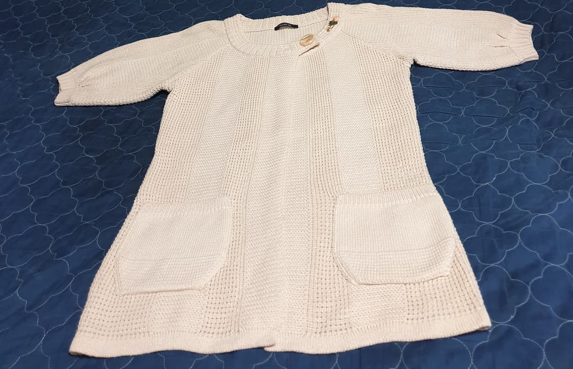 케네스레이디 넥버튼 브로치 가디건 살구 (S) 상품이미지1