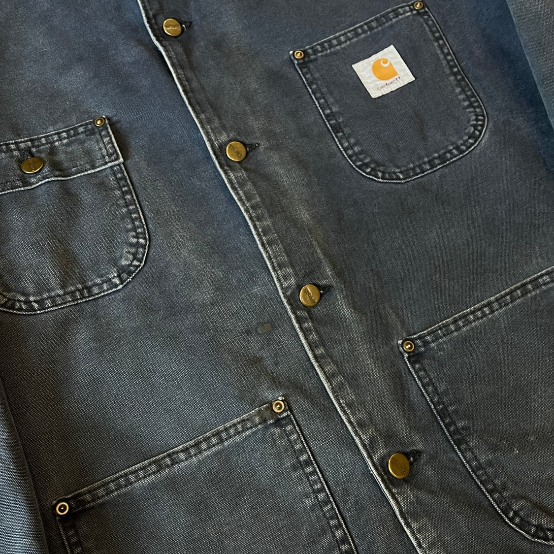 90년대 생산 칼하트 정품 네이비 덕 초어 자켓 상품이미지4