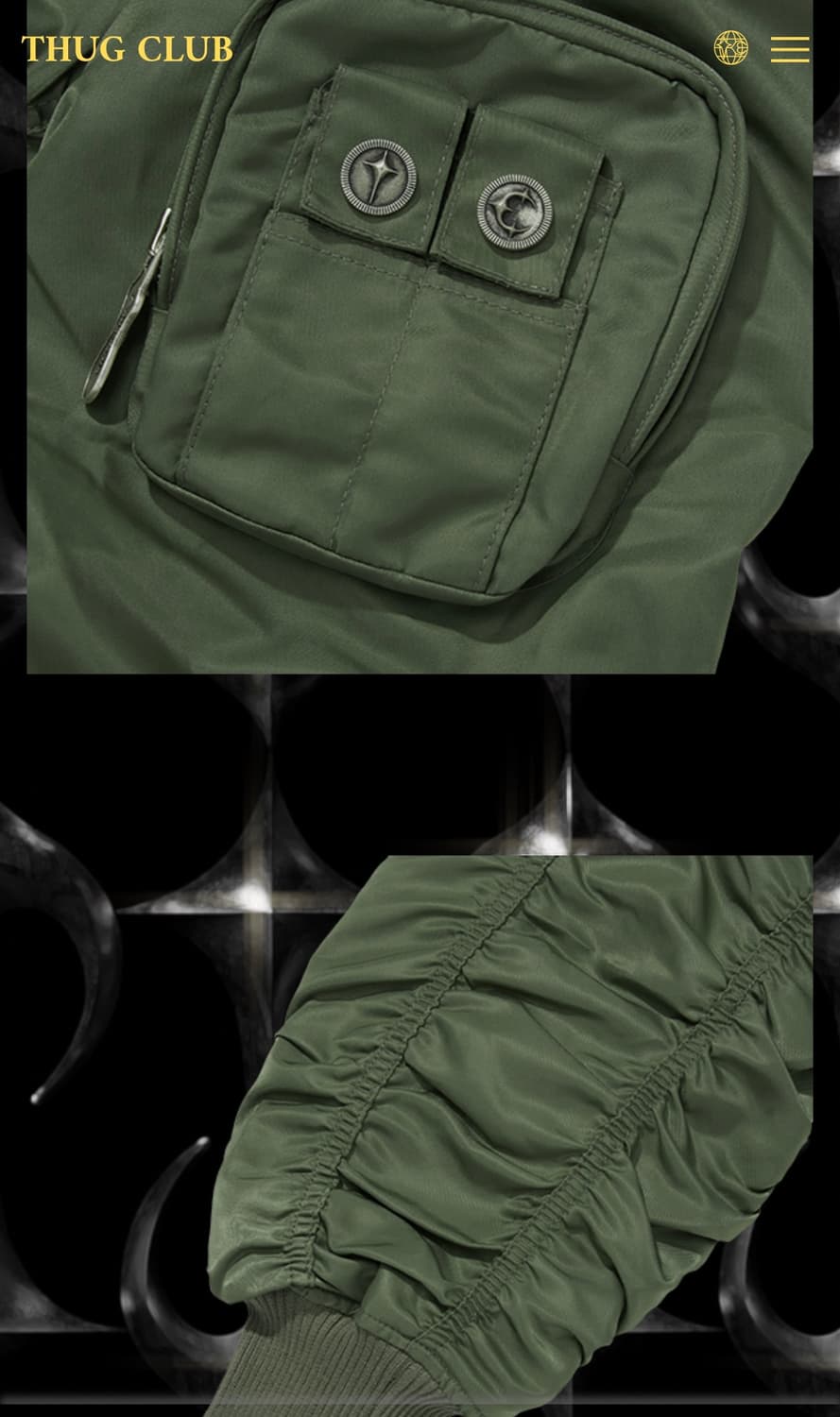 떠그클럽 윙리스 버드 봄버 카키 -2size- 미착용 새상품 상품이미지5