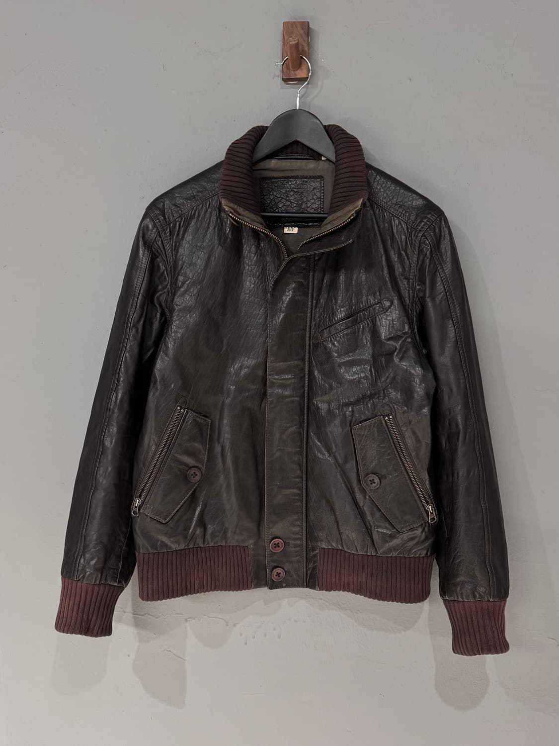 팀버랜드 카우하이드 하이넥 가죽자켓  상품이미지3