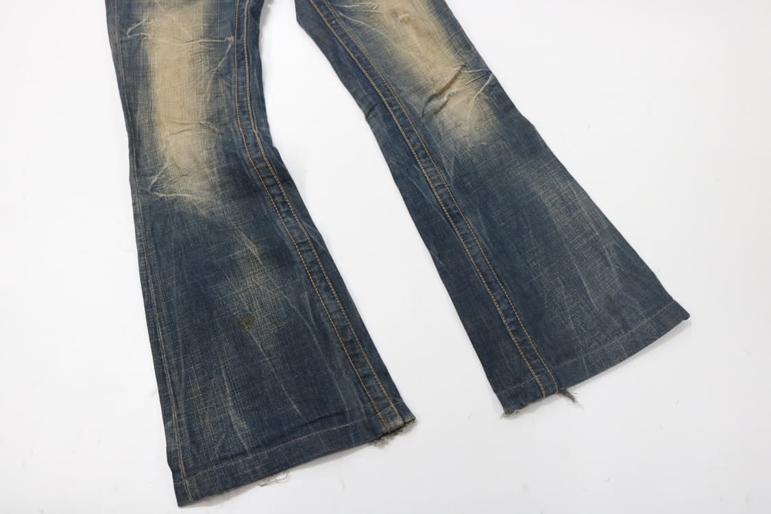 로리타진 빈티지 워싱 레드 지퍼 포인트 부츠컷 데님 (25) 상품이미지6