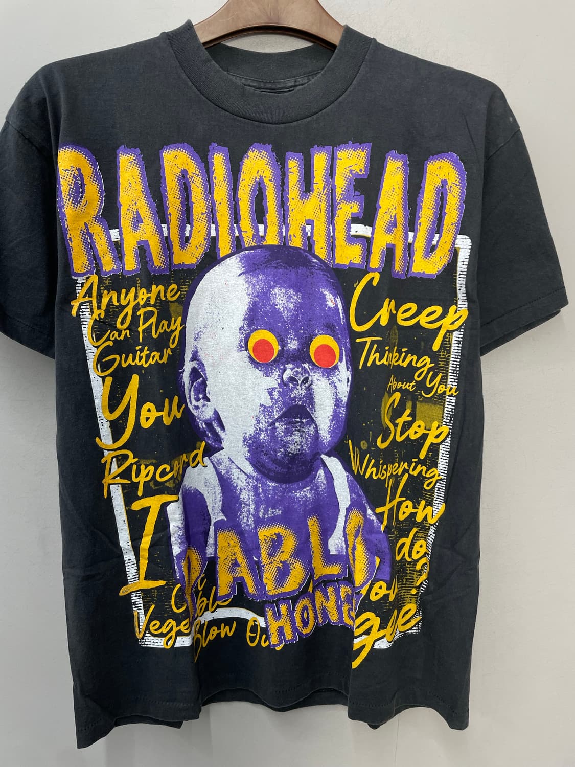 빈티지 라디오헤드 파블로 허니 레코드판 반팔 H1631 상품이미지3