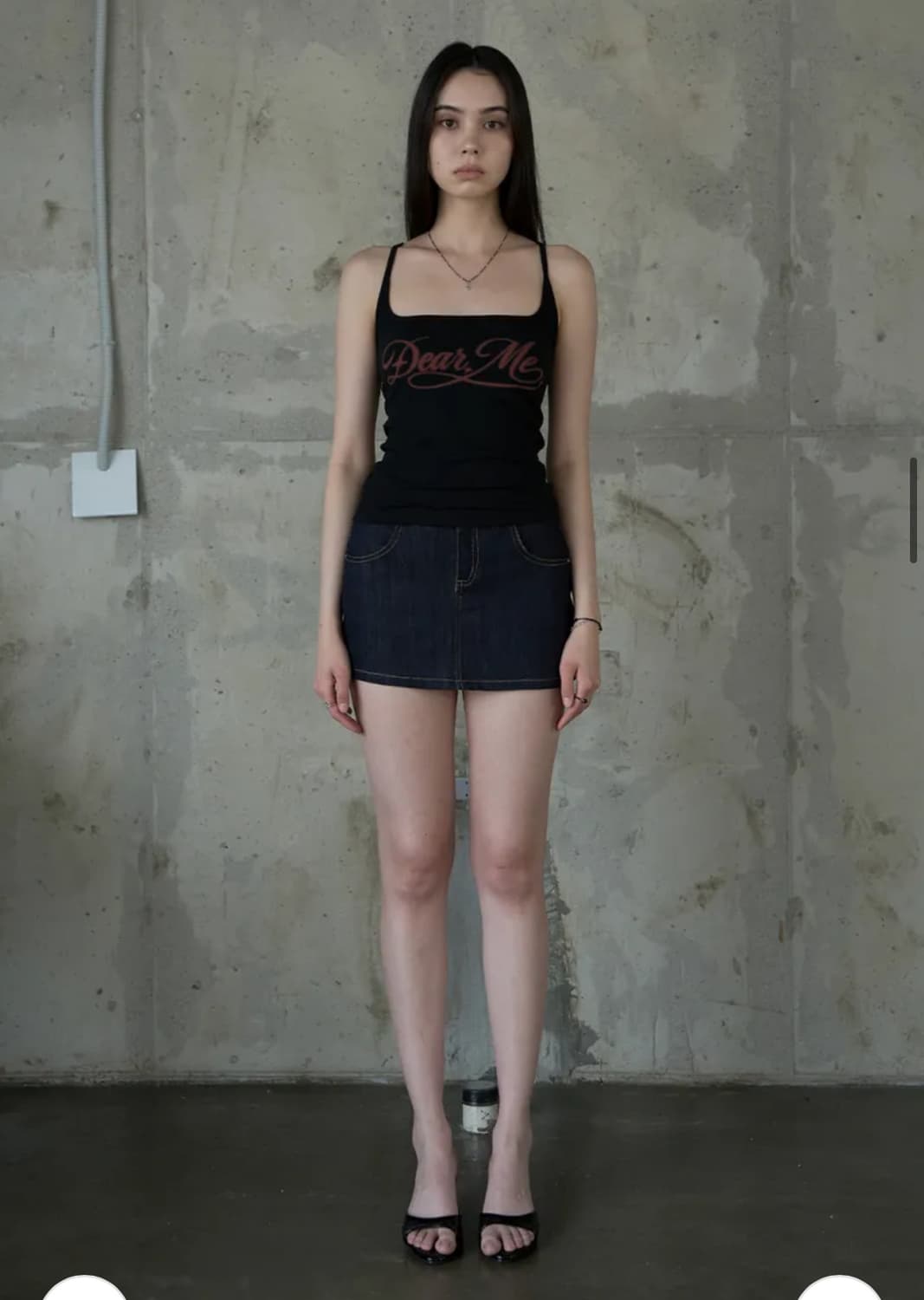 디어미 스퀘어넥 로고 슬리브리스 상품이미지1