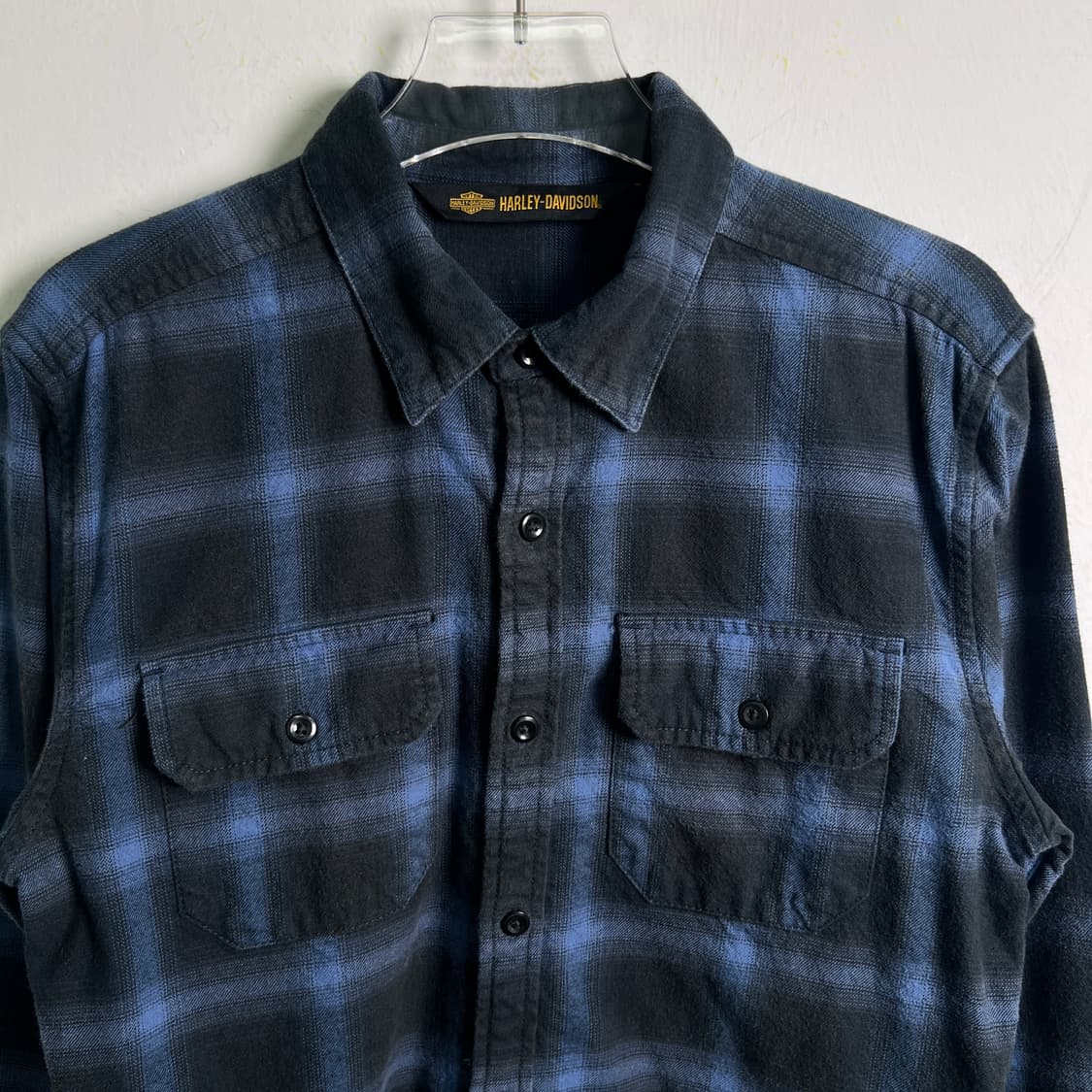 할리데이비슨 블루 체크 플란넬 셔츠 L 상품이미지4