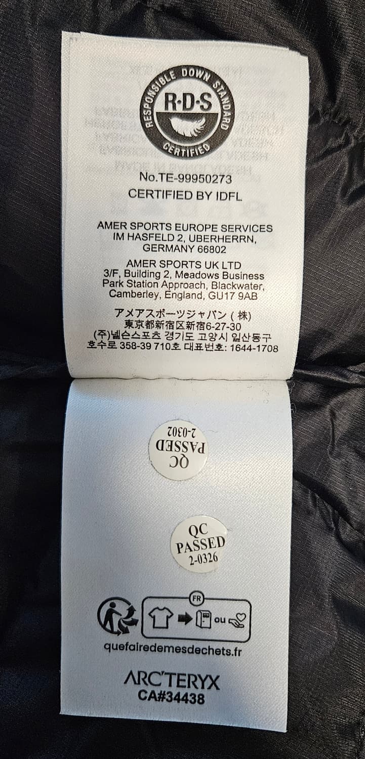 (급처.정품)아크테릭스 토륨 논후디 자켓 블랙 M(100~105)새제품급 상품이미지9
