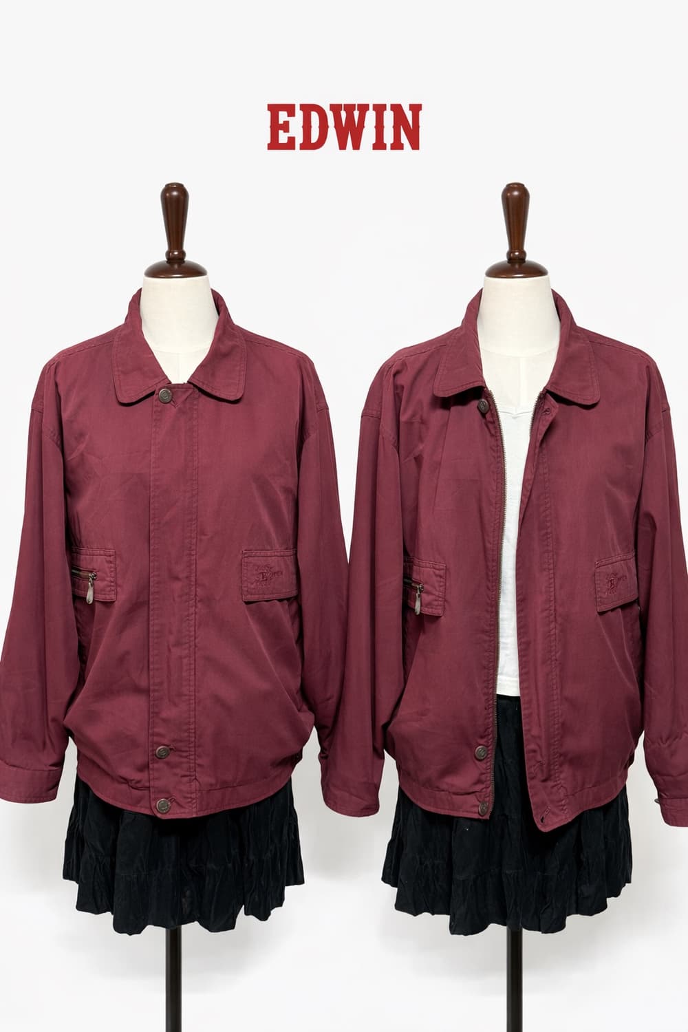 에드윈 빈티지 버건디 코튼 블루종 자켓 상품이미지1