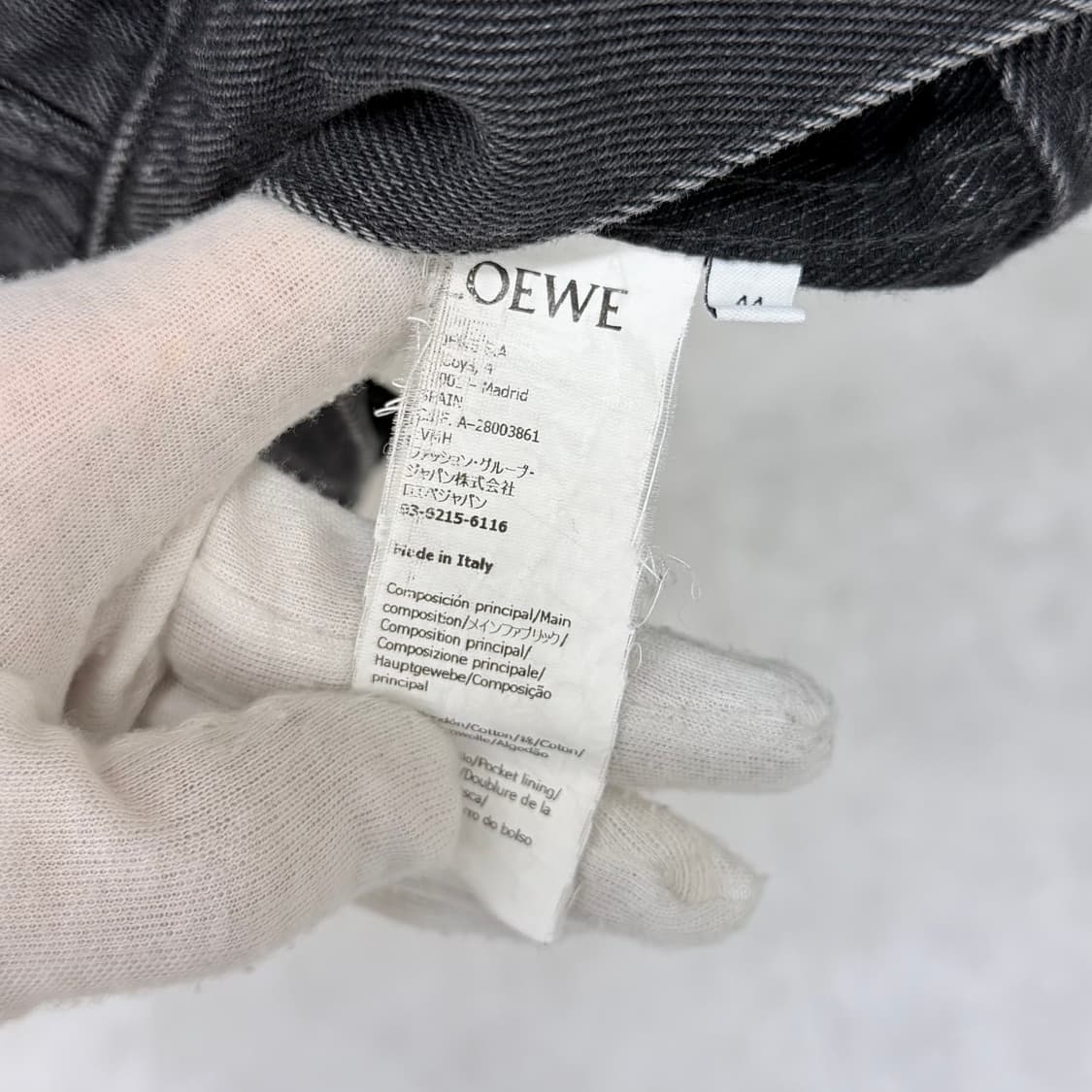 [S급/44] 로에베 아나그램 데님 흑청 자켓 블랙 상품이미지5