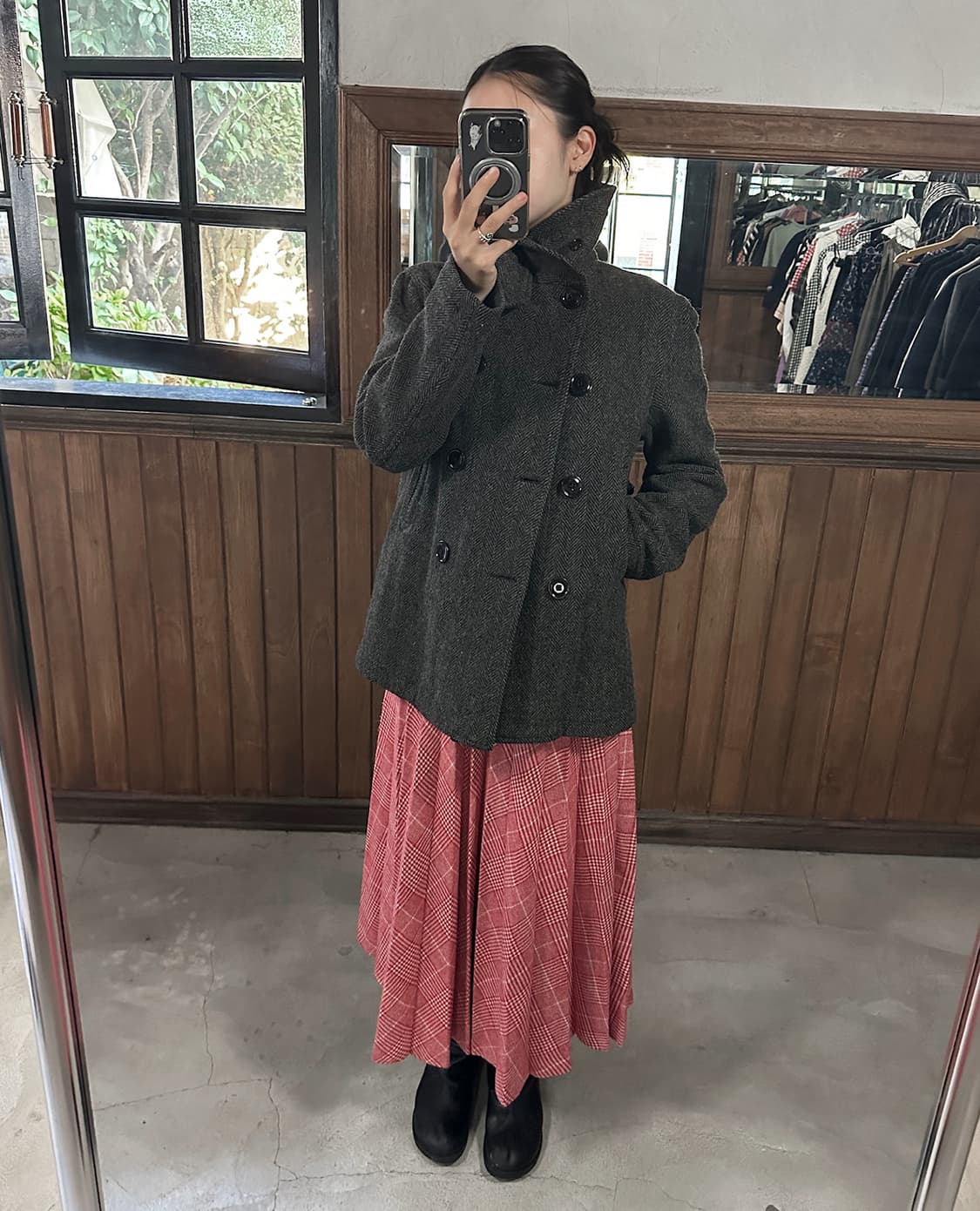 BEAMS BOY vintage check pleated skirt 상품이미지3