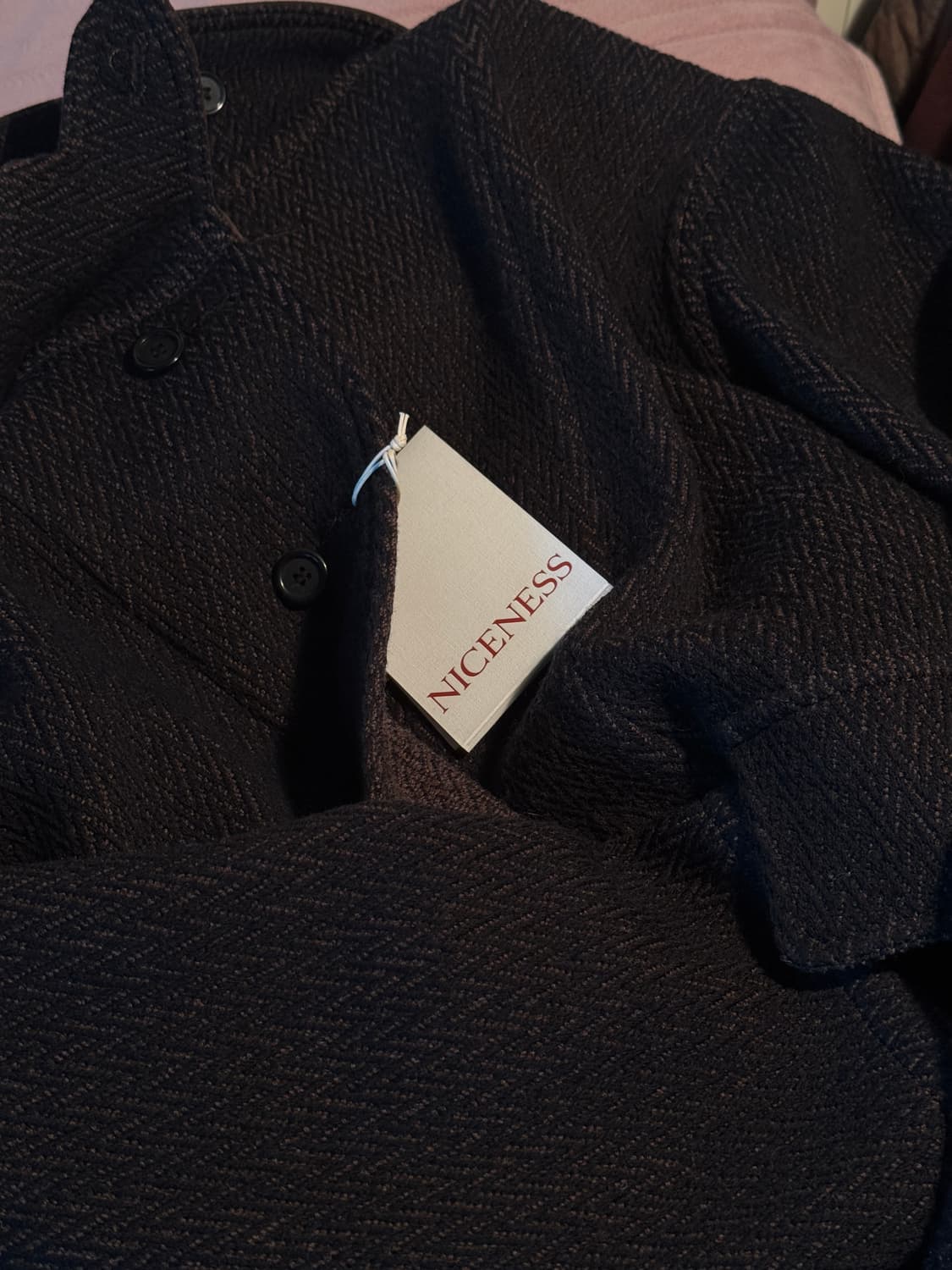 나이스네스 h.tweedy 헤링본 트위드 자켓 M사이즈 상품이미지1