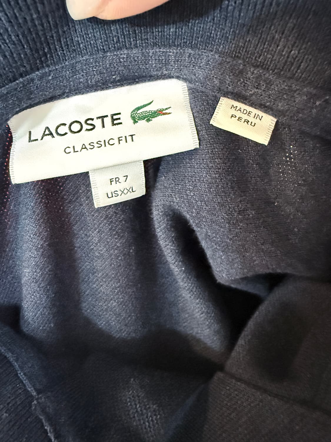 라코스테 클래식핏 긴팔 폴로 네이비 XXL 상품이미지5