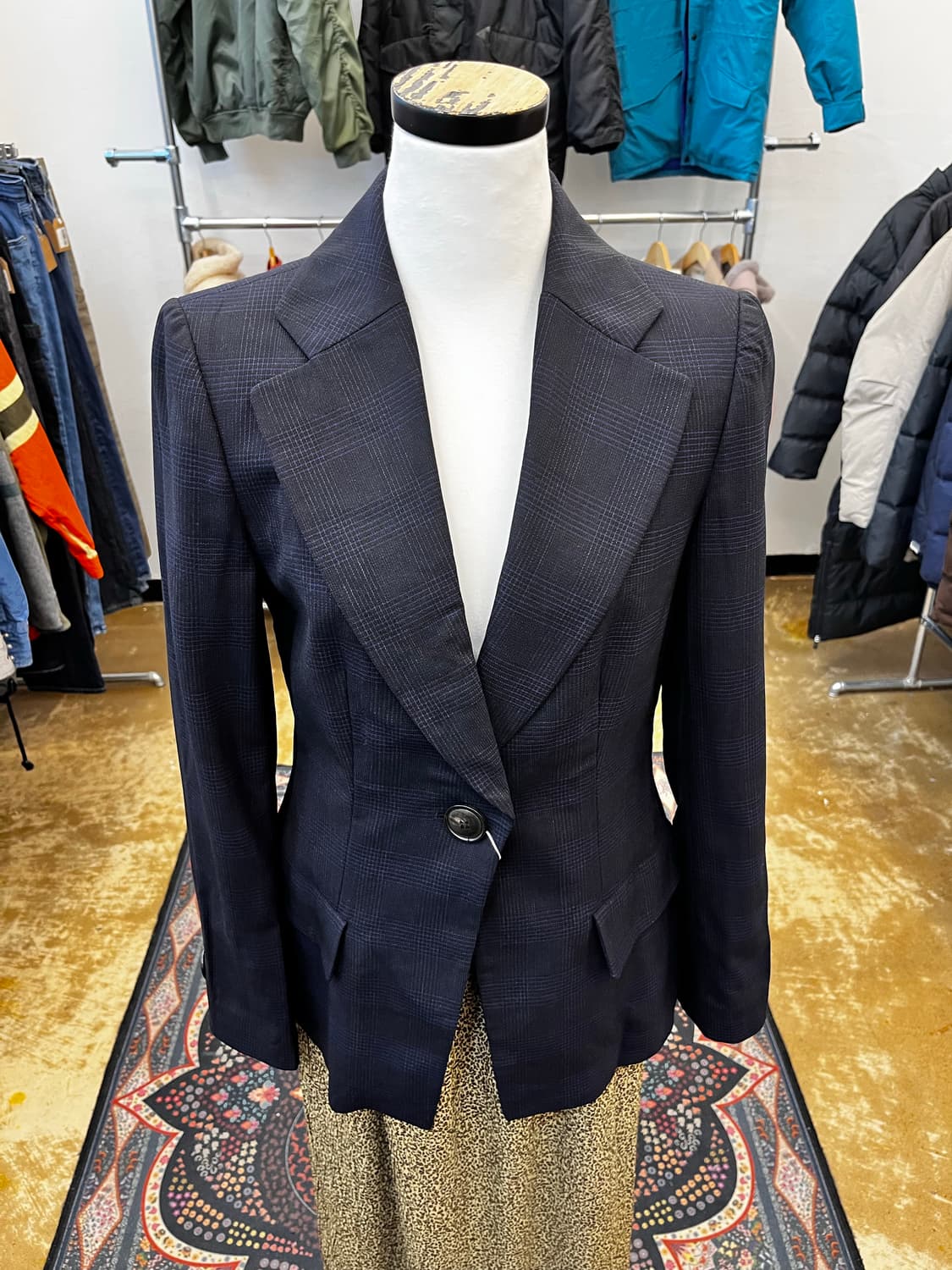 조르지오 아르마니 글렌 체크 테일러드 싱글 블레이저 상품이미지2