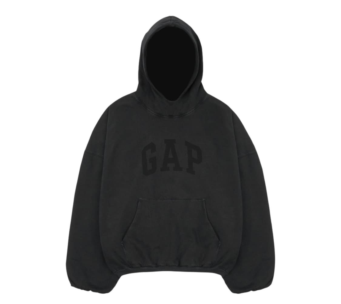 [새상품]이지갭 발렌시아가 워시드 블랙 후드티 XS 사이즈 상품이미지2