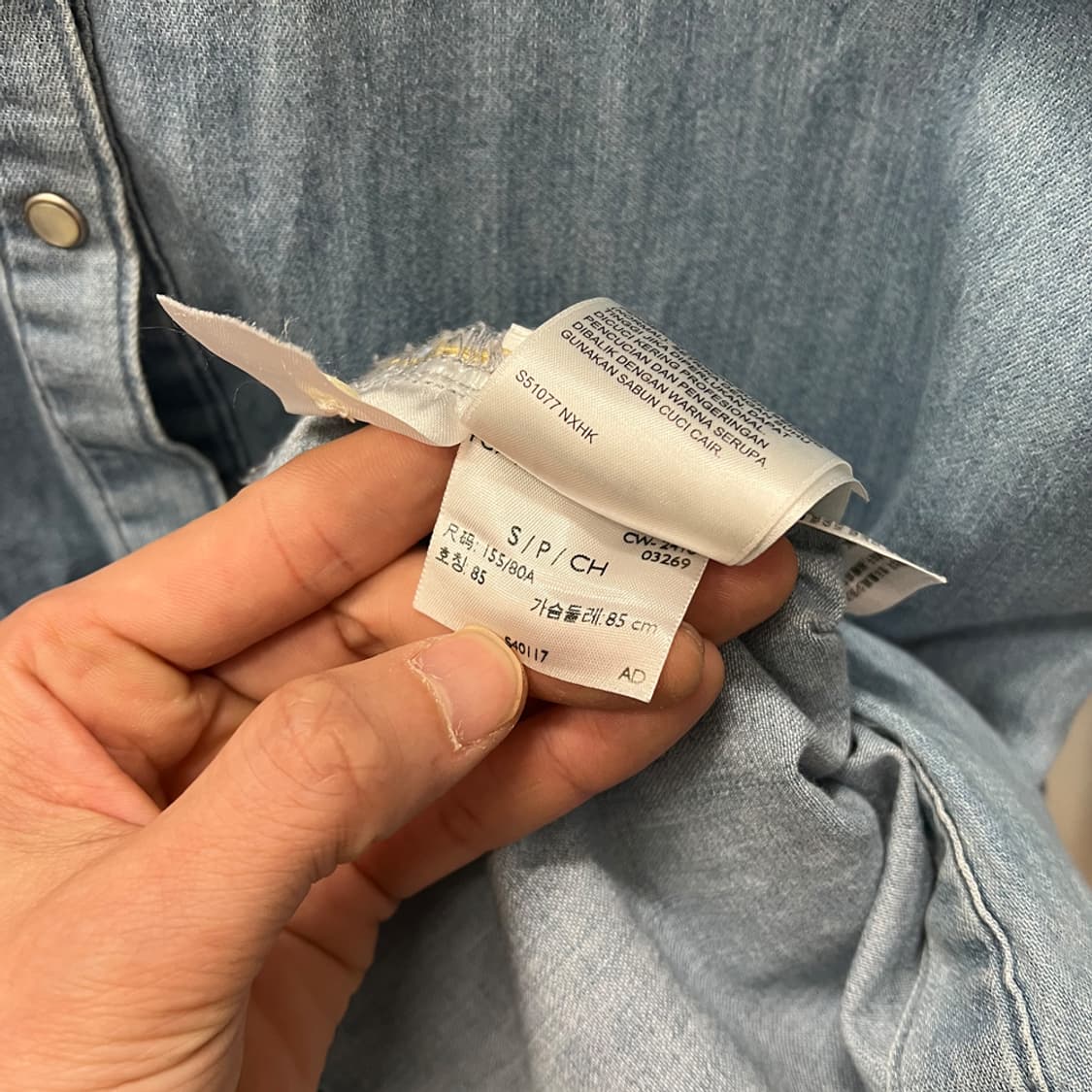 리바이스 샴브레이 데님 드레스 원피스 S 상품이미지4