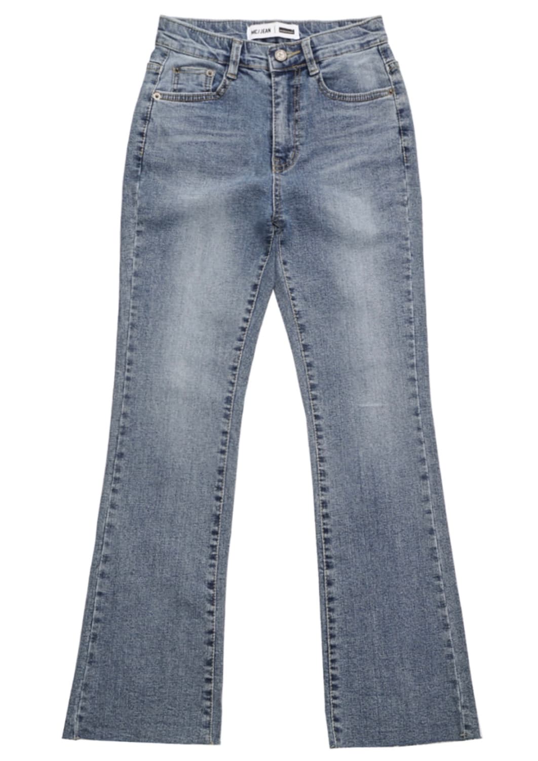 밀리언코르 시크릿밴드 라이트워싱 컷팅슬림부츠컷 팬츠 상품이미지1