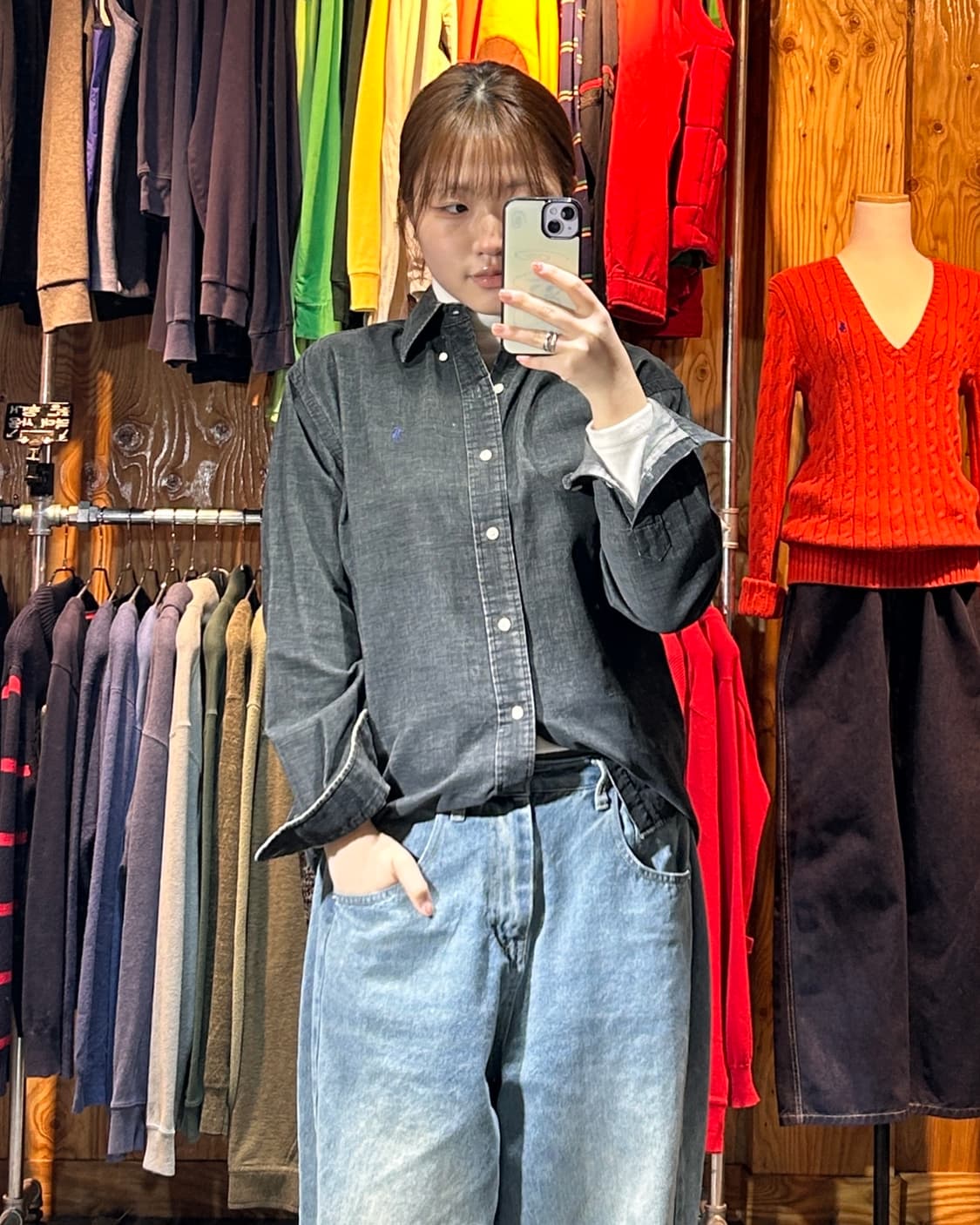 S 폴로랄프로렌 네이비 포니 블랙 코듀로이 셔츠  상품이미지1