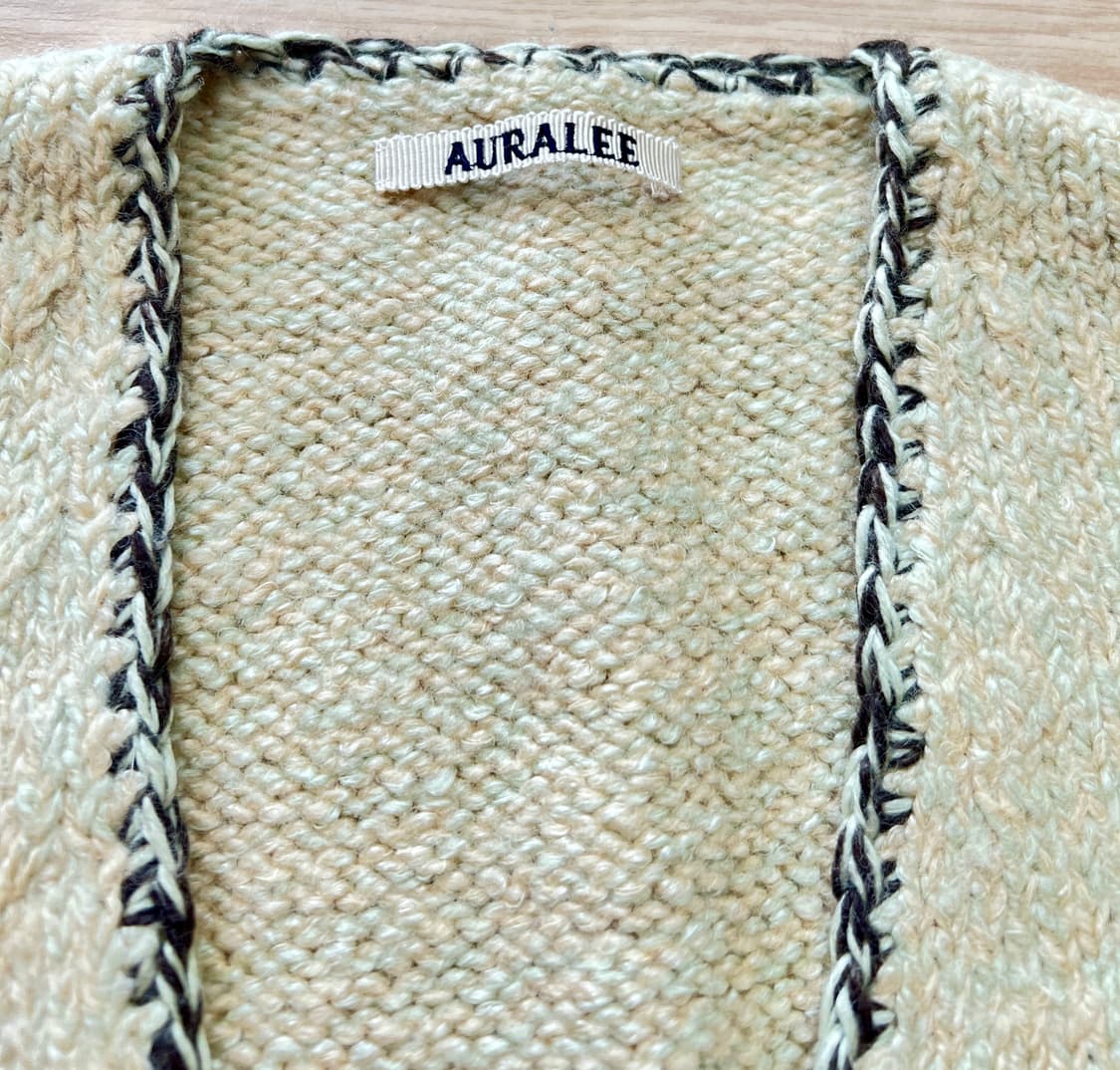 AURALEE 오라리 실크 울 카멜 믹스 니트 가디건 상품이미지2