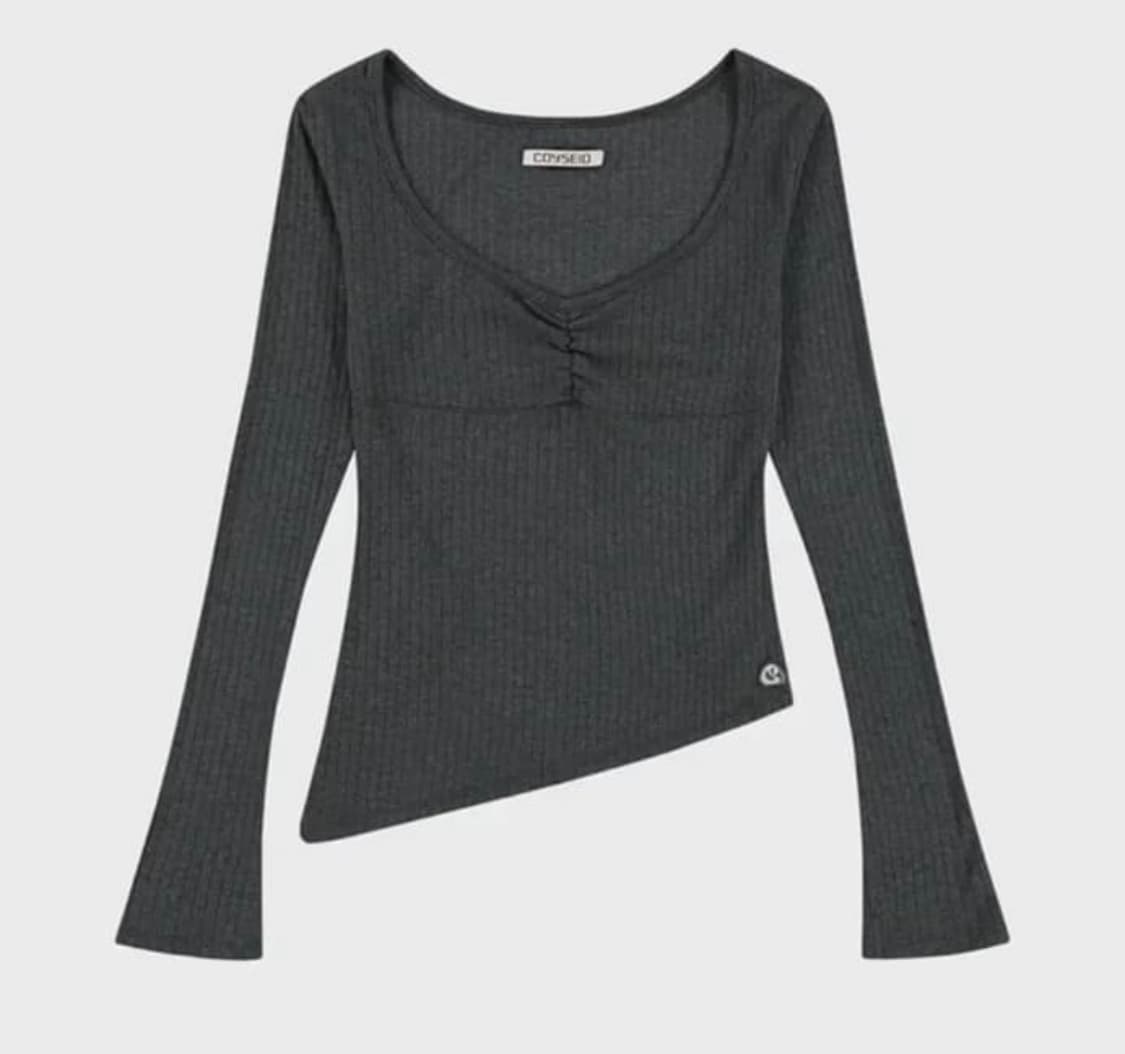 코이세이오 언발란스 셔링탑 그레이 상품이미지1